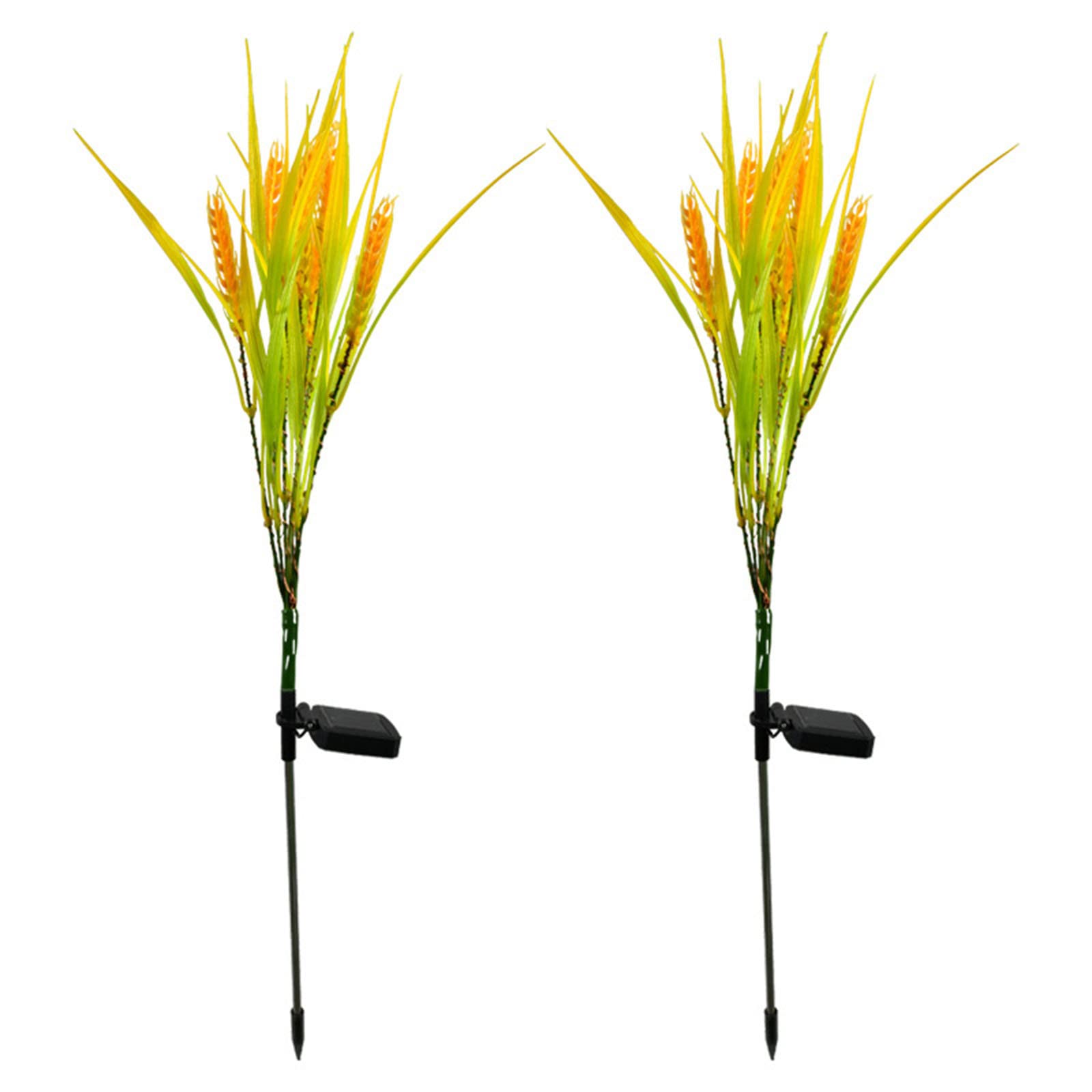 2 Pack Solar Wheat Ear Lights with 7 LED Bulbs - Waterproof Outdoor Solar Straw Lamps for Garden, Yard, Pathway Decoration - Romantic Ambiance Lighting for Patio, Lawn & Landscape