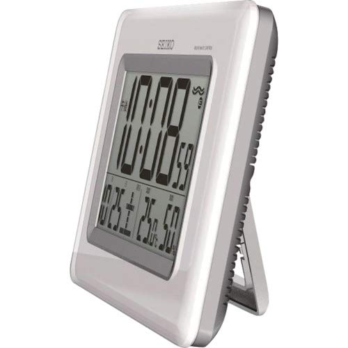 Seiko SQ424W Digital Wall Clock with Radio, Temperature & Humidity Display - White | Twin Alarm, Hanging or Tabletop Use for Home, Office, or Bedroom