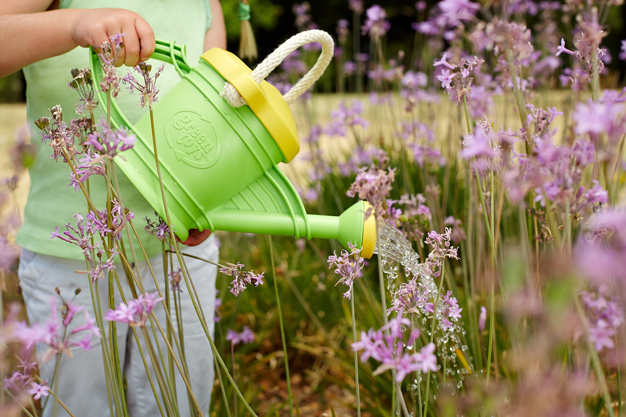 **Green Toys Watering Can for Kids - Eco-Friendly Outdoor Gardening Tool - Perfect for Pretend Play, Sandbox, and Backyard Fun**