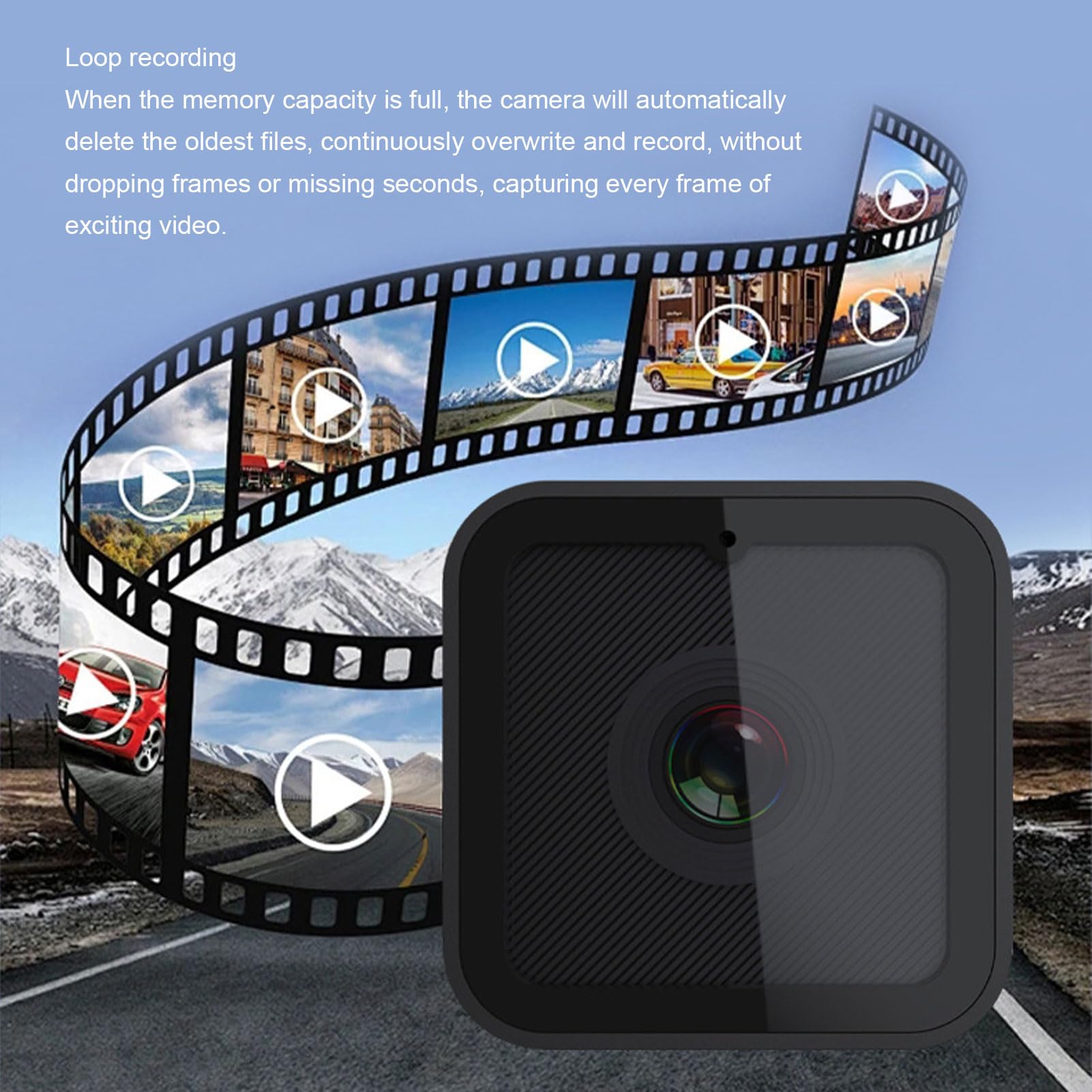 Anti-Shake 1080P Handlebar Bike Camera - 120° Wide Angle Waterproof Action Camera with Loop Recording for Cycling, Motorcycling & Outdoor Sports Adventures