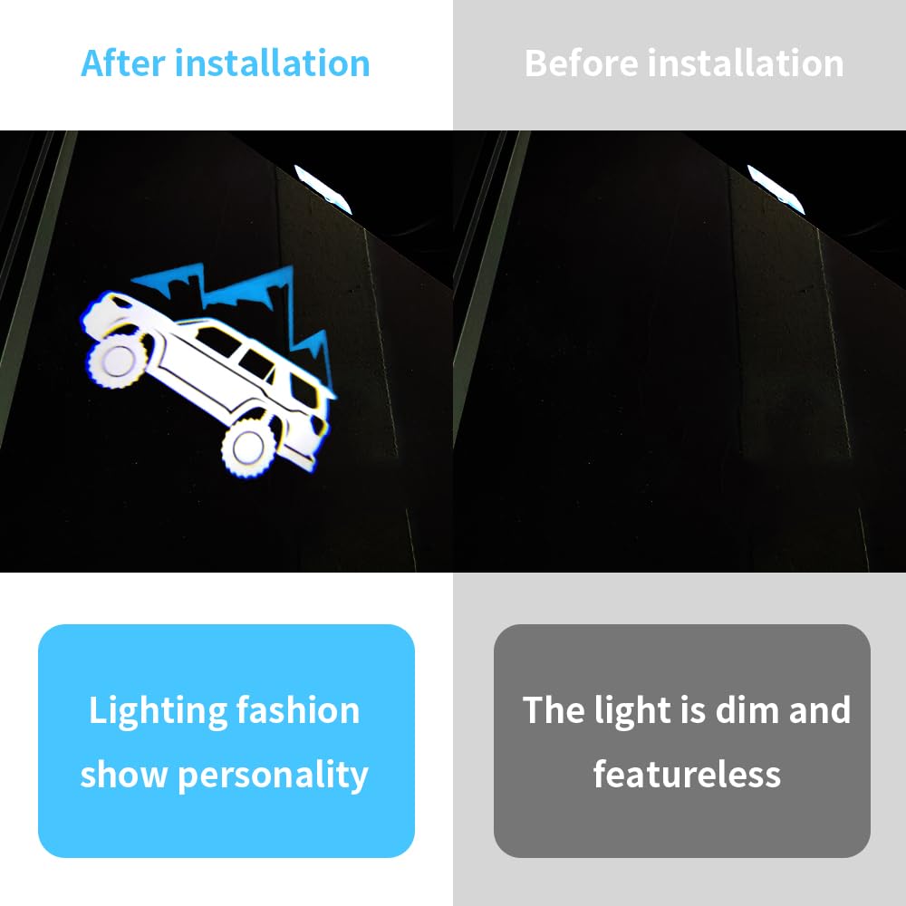 2 PCS LED Car Door Logo Lights for Toyota 4Runner 2010-2024 - Blue Courtesy Projector Laser Welcome Lights & Puddle Lamps - Waterproof Car Accessories for Night Driving, Parking and Vehicle Customization