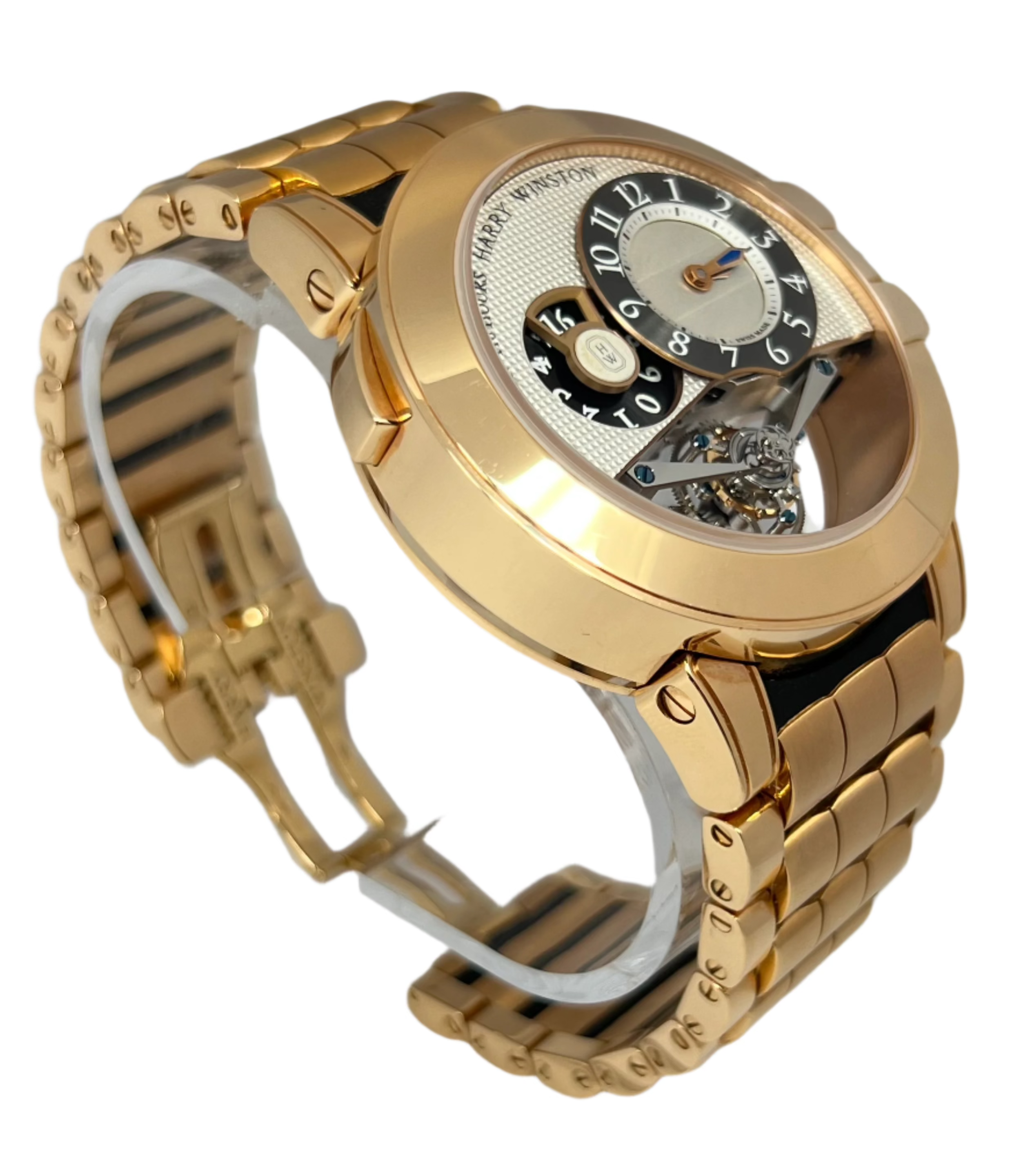 Harry Winston Ocean Tourbillon Big Date 18K Rose Gold Men's Luxury Watch - Perfect for Business Meetings, Formal Events & Collector's Showcase