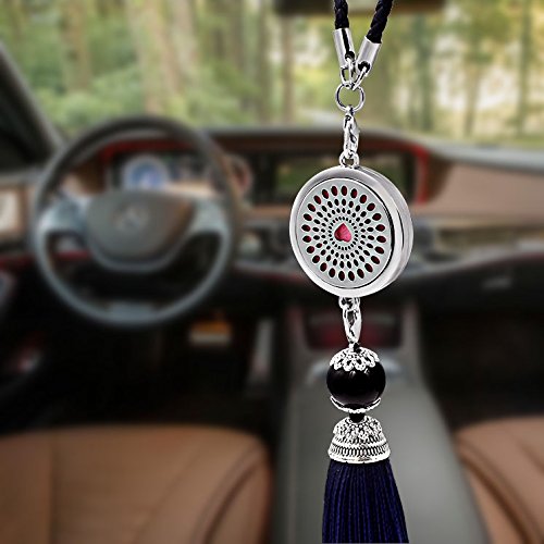 Premium YOYONY Car Fragrance Diffuser & Essential Oil Diffuser - Aromatherapy Accessory with Hanging Jewelry Design, Air Freshener & Rearview Mirror Locket Pendant (Multi-Style Combo) for Cars, Office & Home Decor