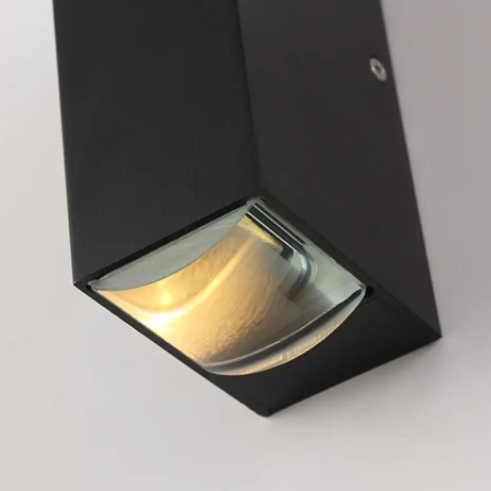 Black Rectangular Outdoor Wall Lights - Up and Down Lighting for Patio, Garden, and Exterior Home Decor