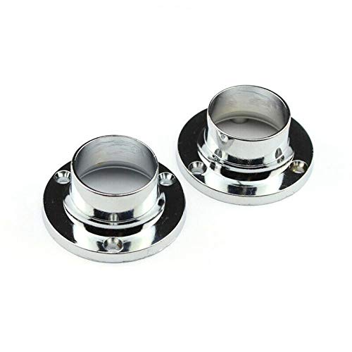 4PCS Tube Socket Wardrobe Rail Rod End Support Bracket Flange - 25mm Hanging Rail Accessories for Closet Organization & Display Stands - Perfect for Bedroom Storage and Retail Store Displays