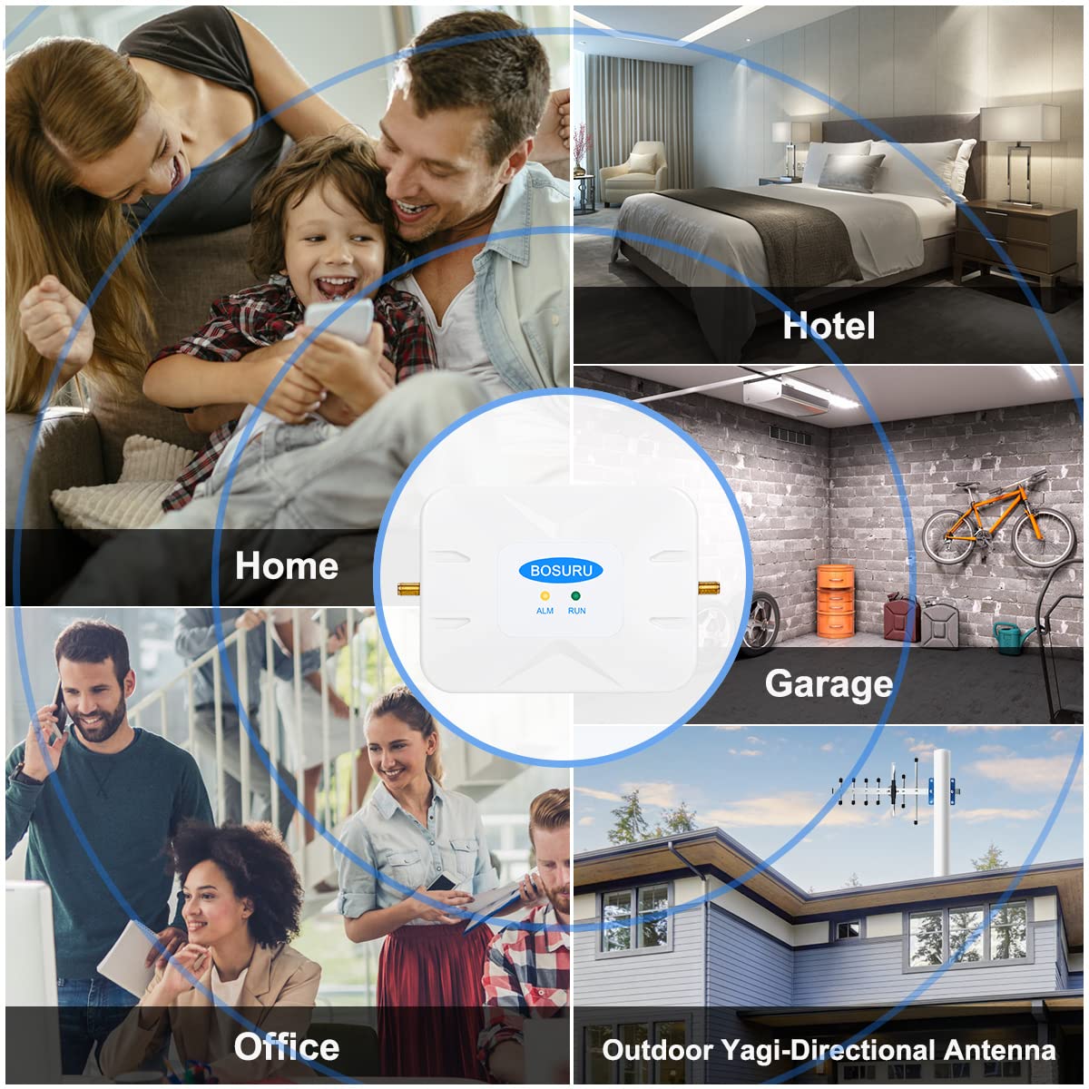 AT&T 5G/4G LTE Cell Phone Signal Booster for Home - Compatible with T-Mobile, Supports Band 12/17 - Improve Weak Reception for Home & Office Use