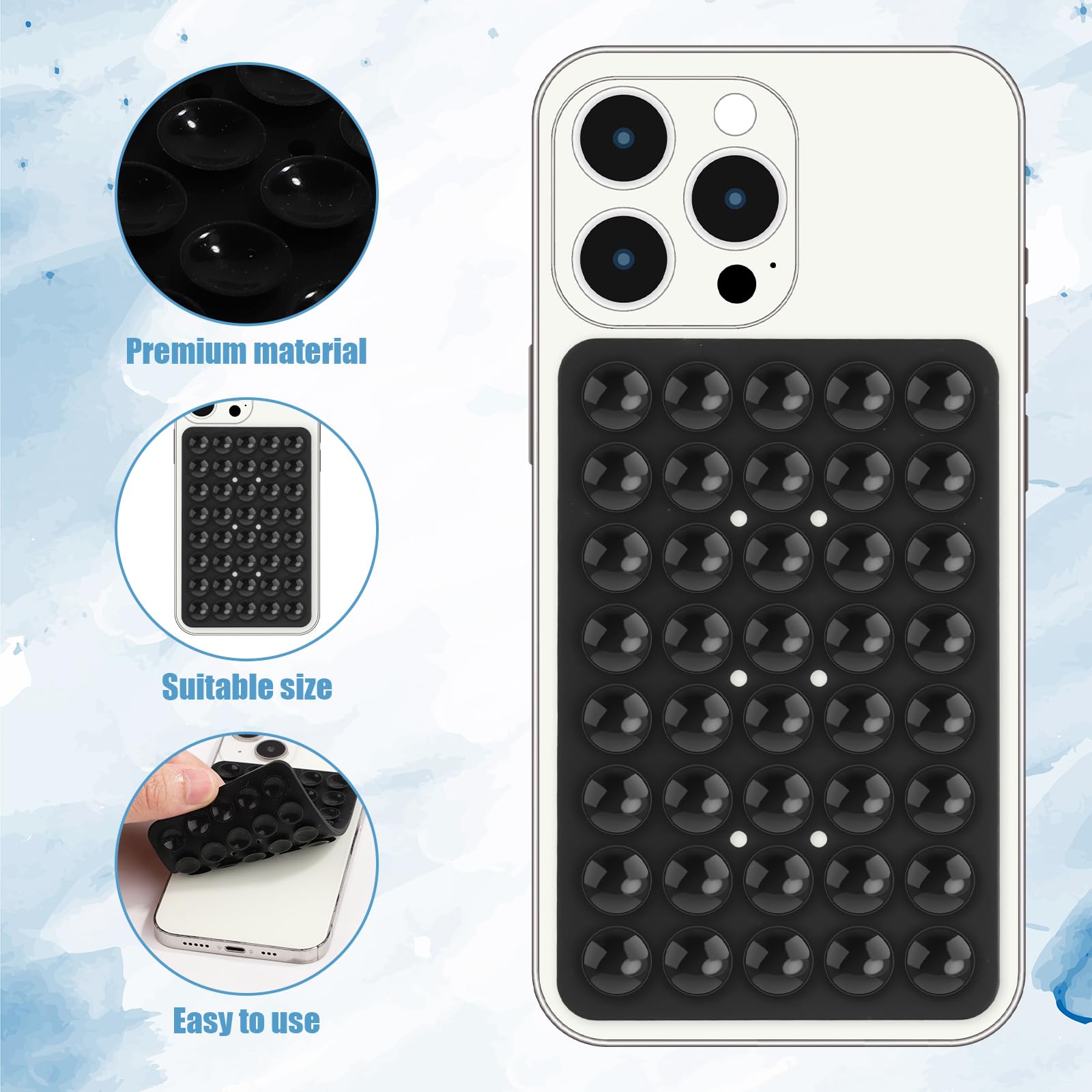 2-Pack Silicone Phone Holder with Strong Suction Cup - Hands-Free Mount for iPhone & Android - Sticky Grip Fidget Toy Gift - Perfect for Car Dashboard, Office Desk, Kitchen & Bathroom Use