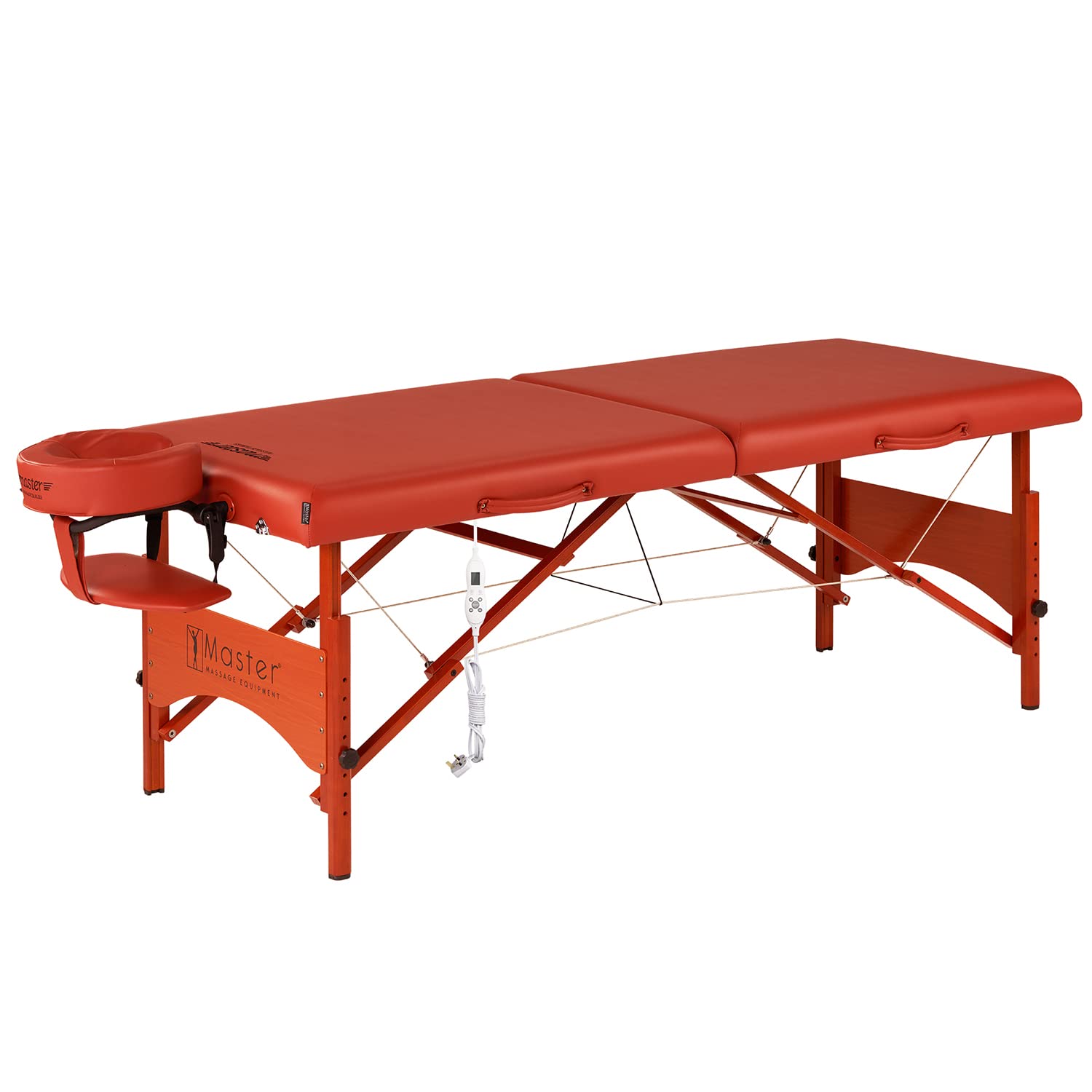 Premium Adjustable Heating Portable Massage Table - Foldable Wooden Spa Couch for Professional & Home Use (70cm, Cinnamon) | Ideal for Massage Therapy, Beauty Treatments & Lash Extensions