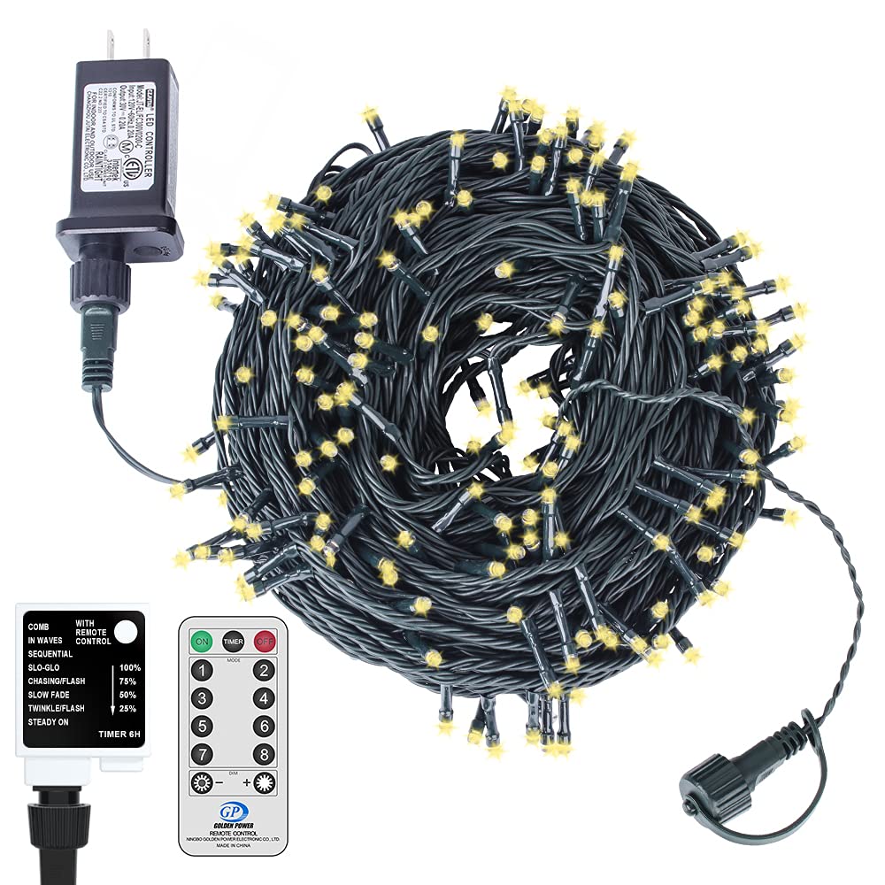 300 LED 105FT Christmas String Lights - 8 Modes Fairy Lights for Indoor & Outdoor Holiday Decorations (Warm White) | Perfect for Christmas Trees, Party Decor, Garden, Patio and Home Lighting