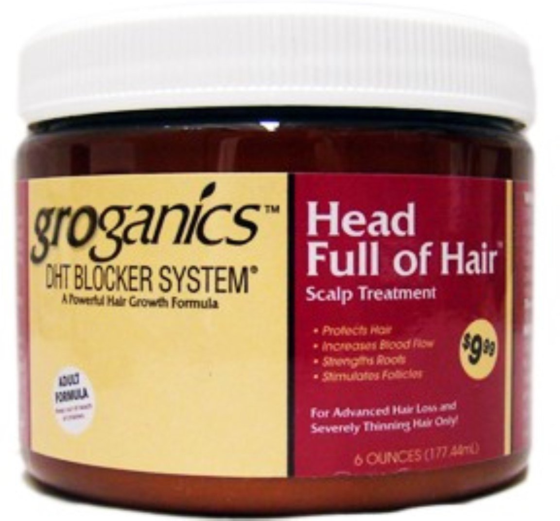 Groganics Head Full of Hair Growth Serum - 6 oz (Pack of 10) | Natural Hair Thickening Treatment for Men & Women | Perfect for Thinning Hair & Scalp Care at Home