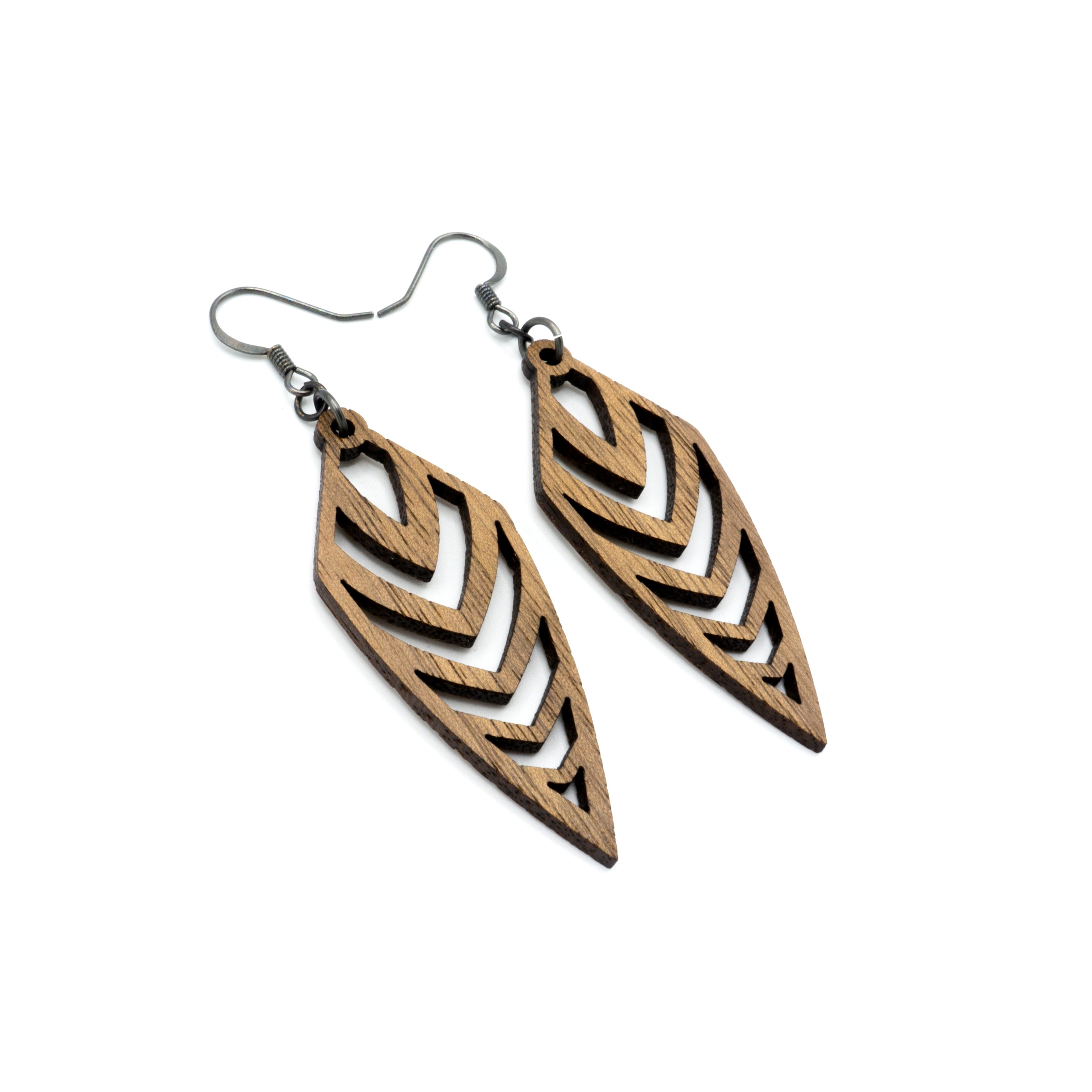 Handmade Wooden Arrowhead Earrings - Walnut Wood Dangle Earrings for Women | Boho Chic Jewelry for Everyday Wear & Special Occasions