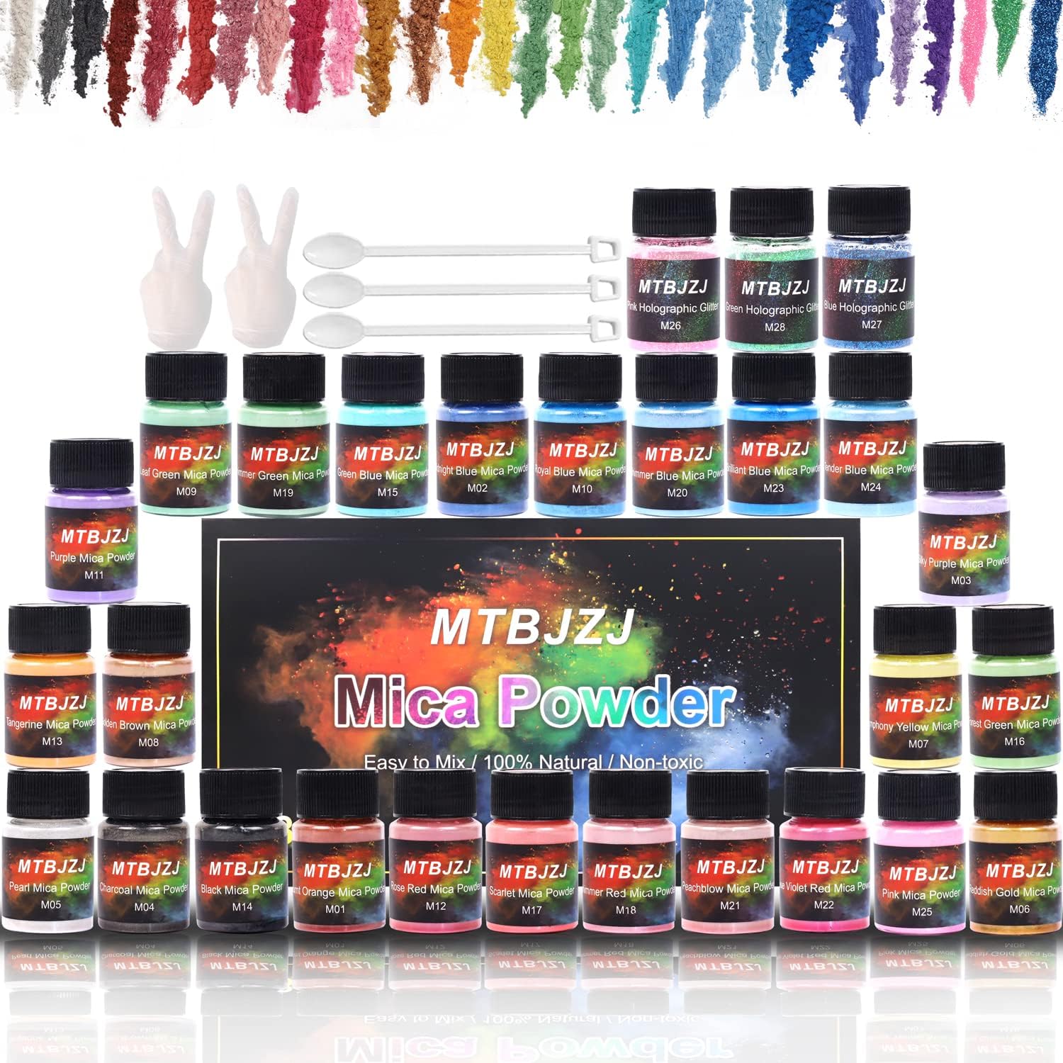 140g Mica Powder for Epoxy Resin & Crafts - 28 Pearlescent Metallic Pigments for Candle Making, Soap, Lip Gloss, Bath Bombs, Tumblers, Slime & Paint | DIY Art Supplies & Resin Dye for Creative Projects
