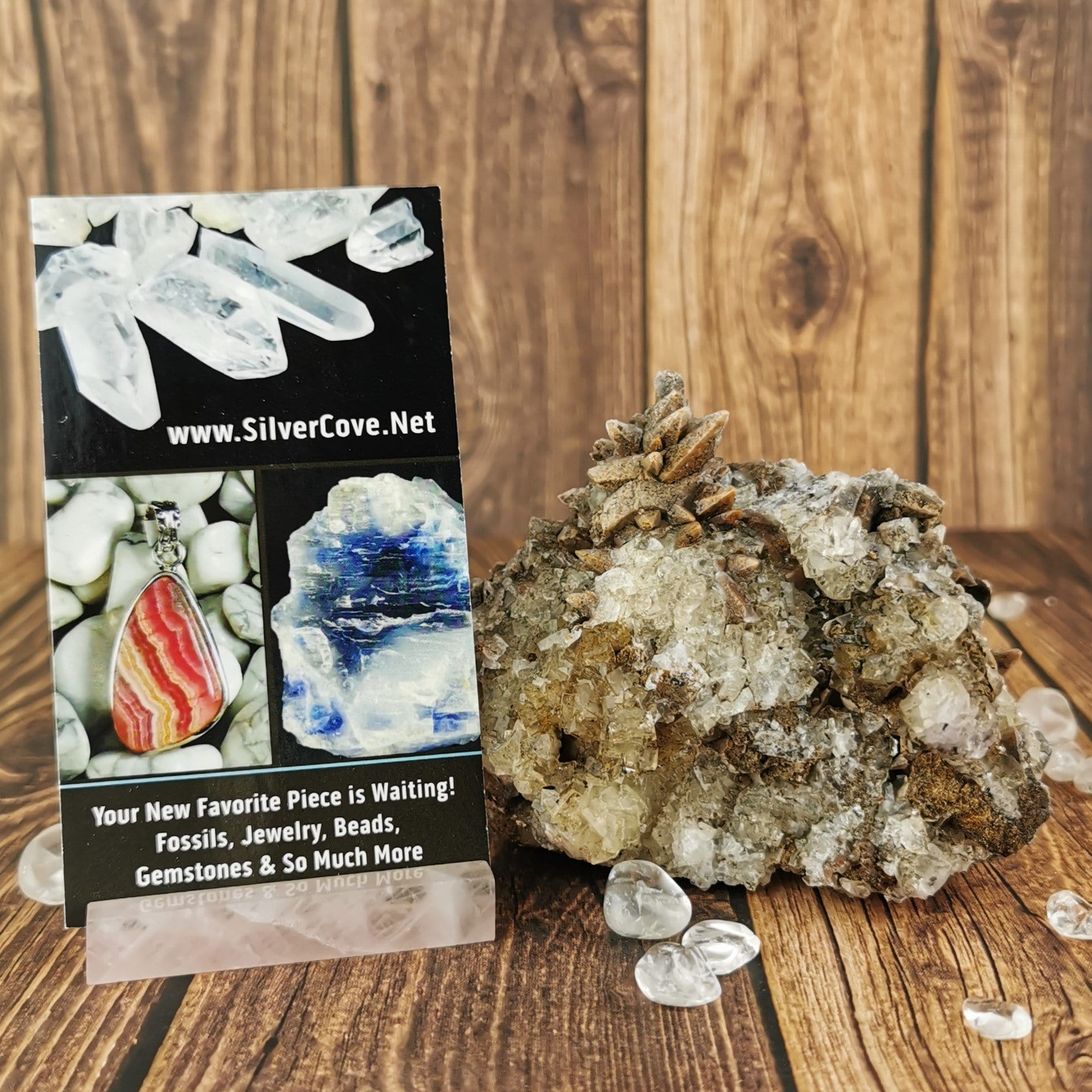Natural Dogtooth Calcite Crystal Specimen - Healing Stone for Meditation, Energy Work & Home Decor