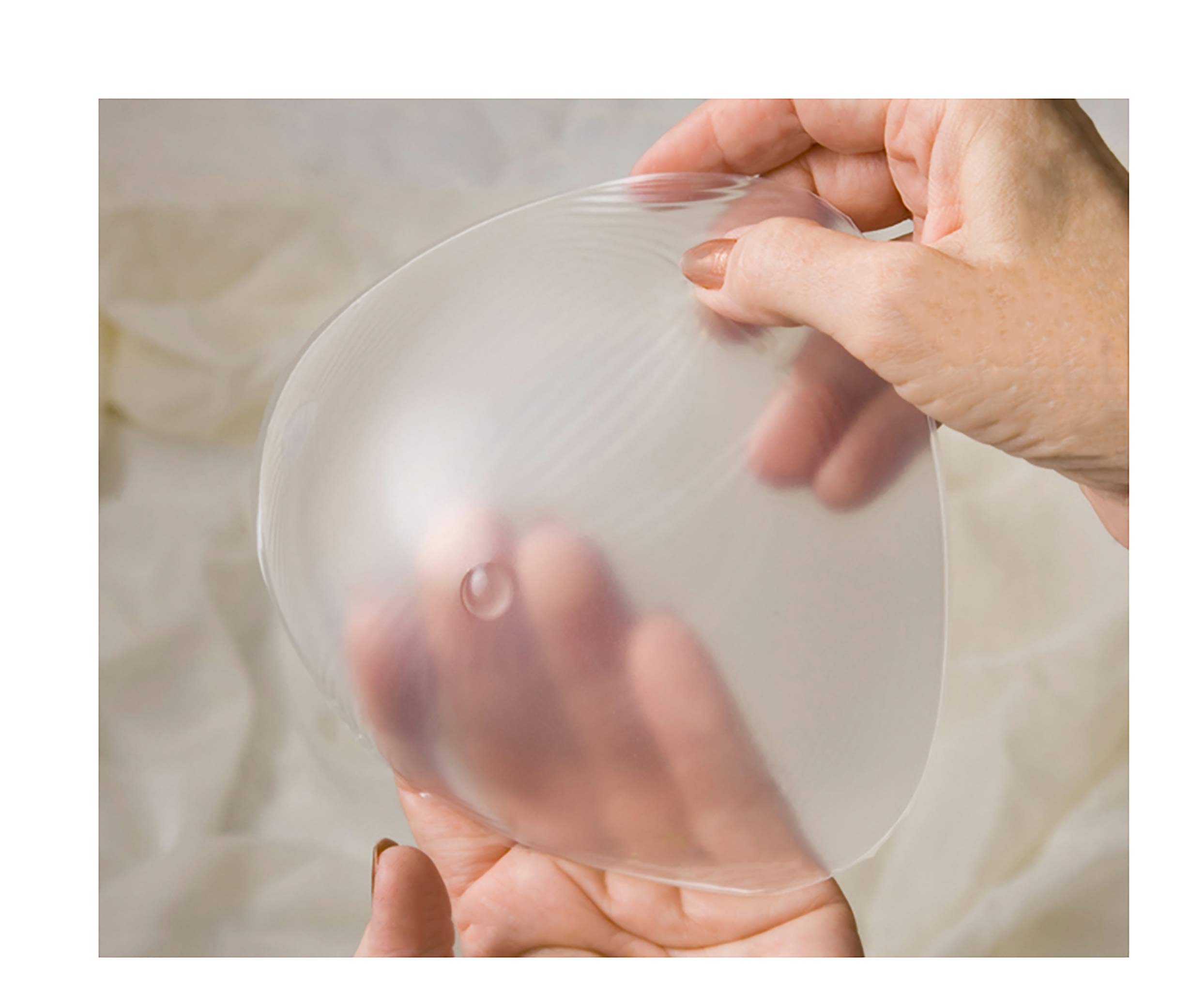 Nearly Me #360 Full Triangle Silicone Mastectomy Swim & Athletic Breast Form - Clear Transparent (10) | Waterproof Prosthesis for Swimming, Yoga & Active Lifestyle