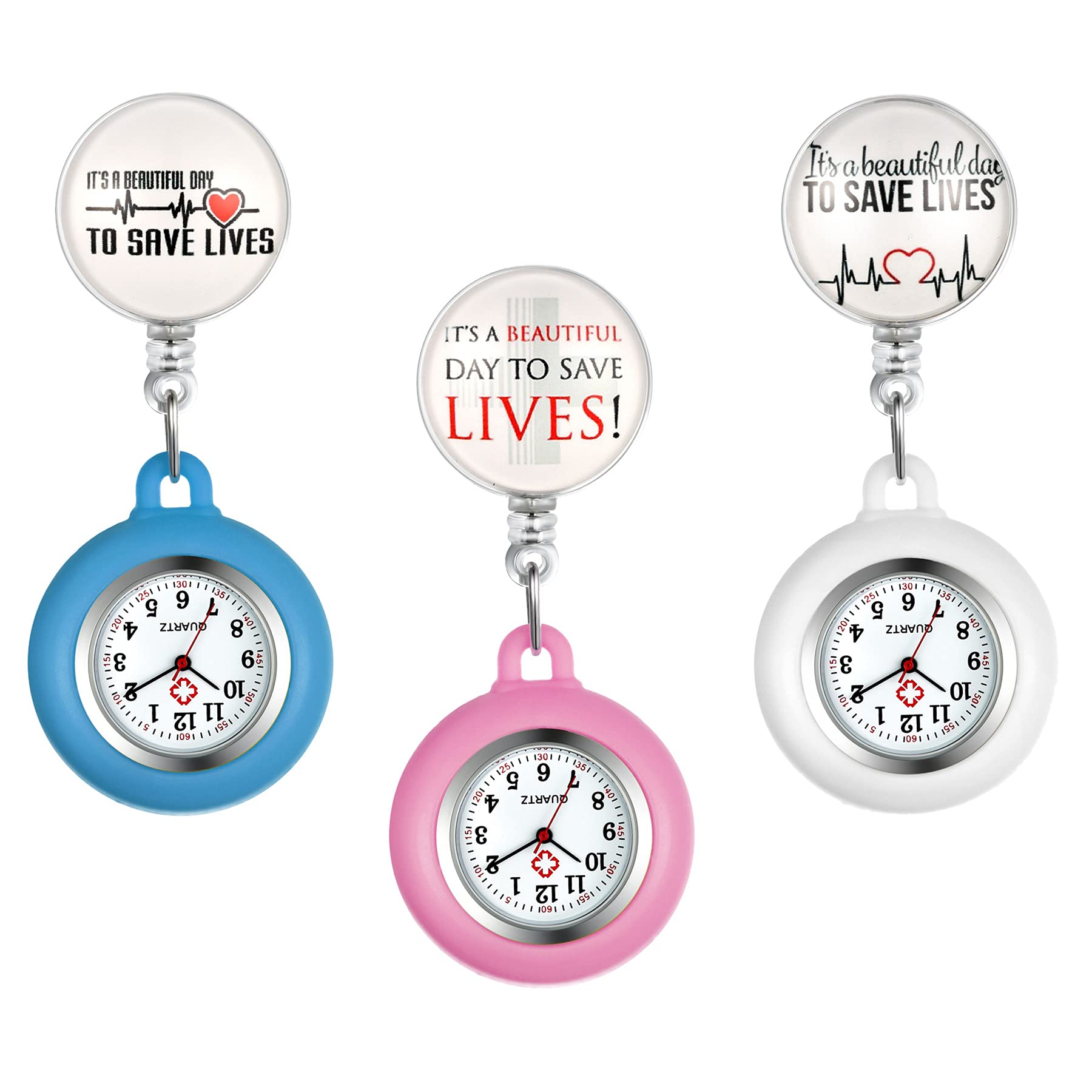 Avaner Retractable Nurse Watch with Clip - Waterproof Silicone Pocket Watch for Nurses, Doctors, and Medical Professionals - Perfect for Clinical Shifts, Hospital Duty, and Healthcare Work