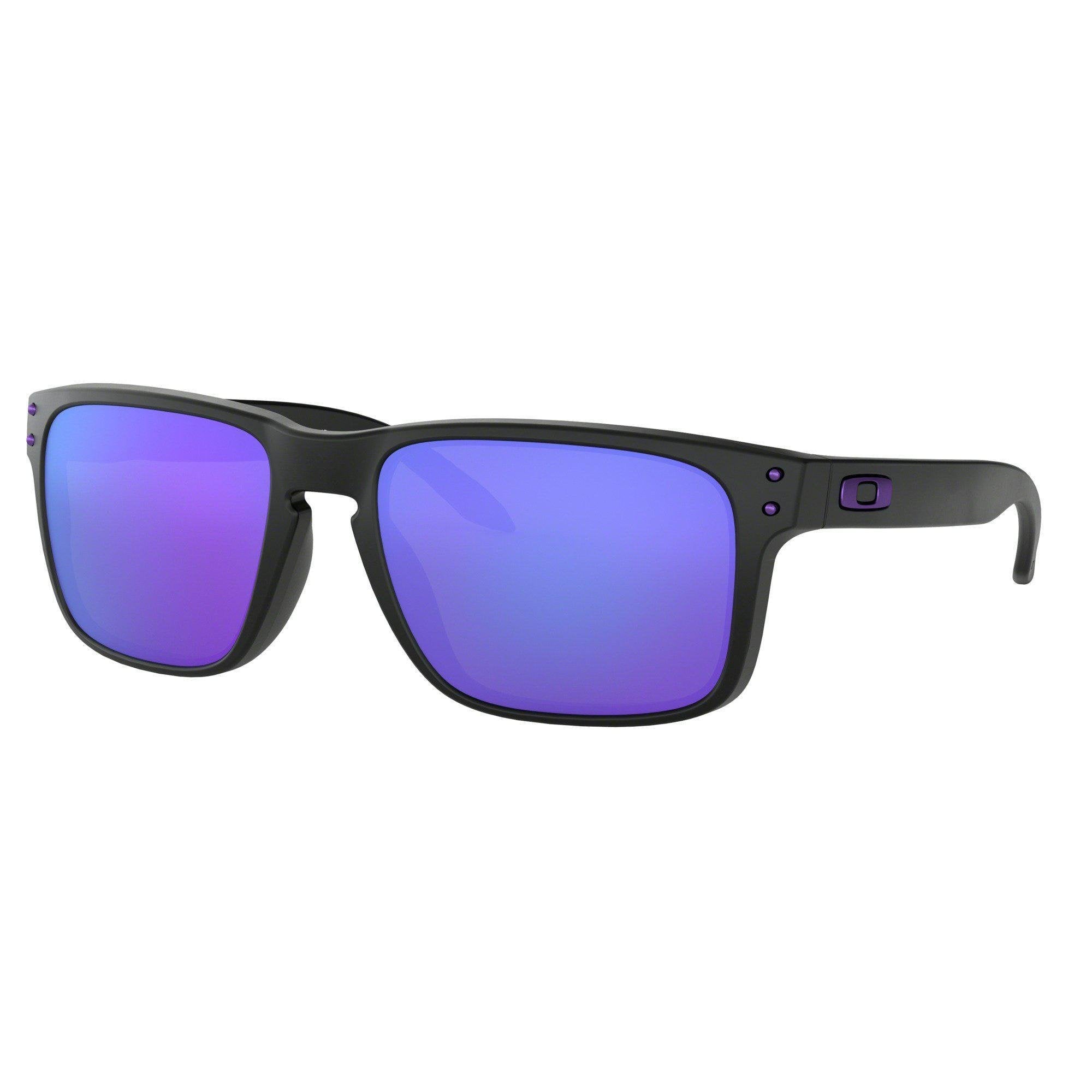 Oakley Holbrook Sunglasses - JW Signature Matte Black Frame with Violet Iridium Lenses for Men | UV Protection & Polarized | Perfect for Driving, Outdoor Sports & Summer Fashion