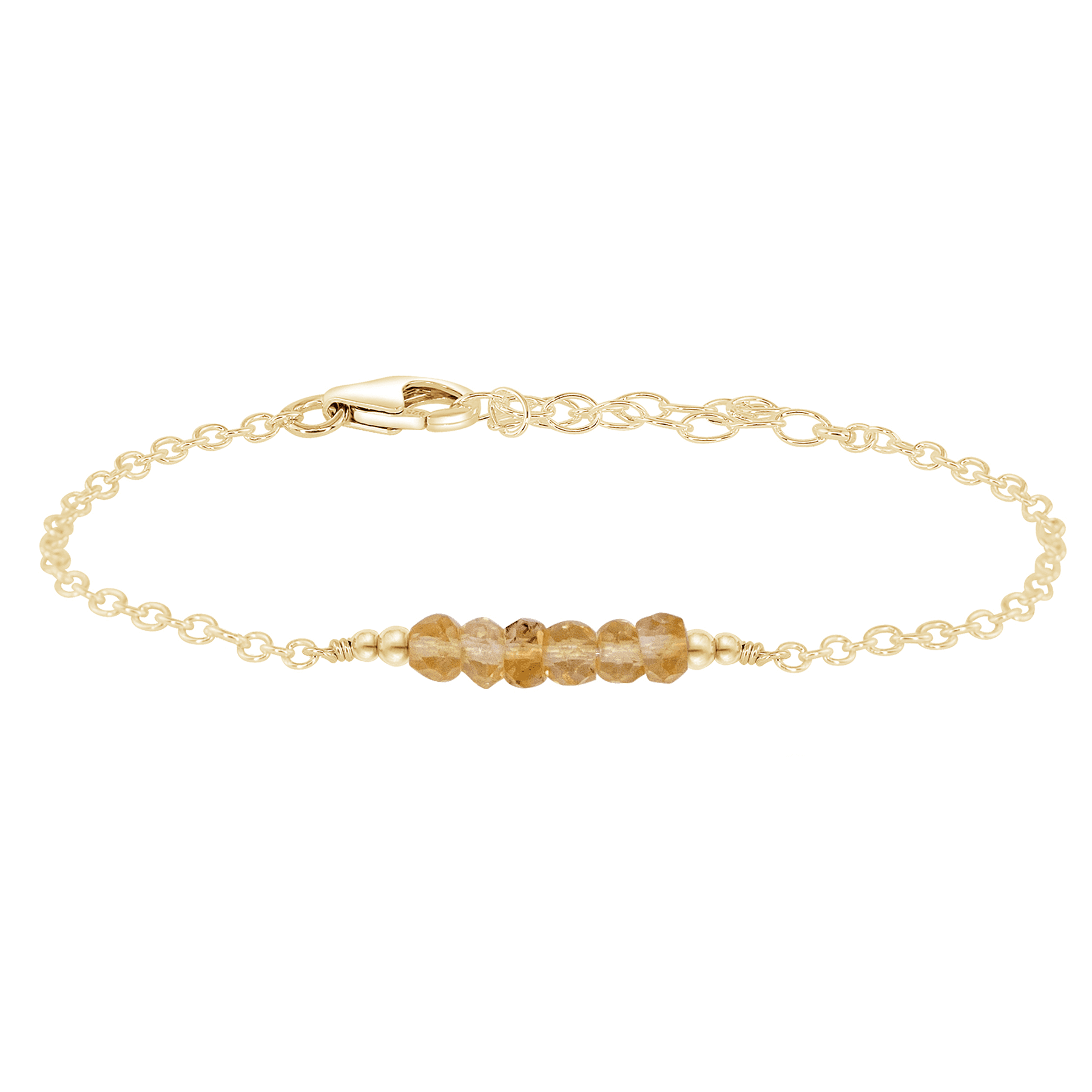 Sparkling Yellow Citrine Gemstone Faceted Bead Bar Bracelet for Women - Elegant Healing Crystal Jewelry for Everyday Wear, Meditation & Gifts