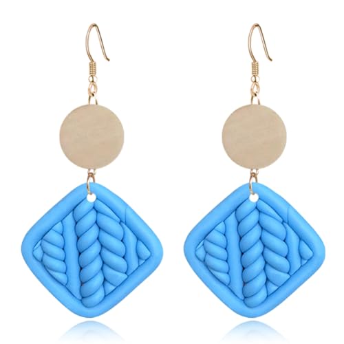 Blue Square Earrings