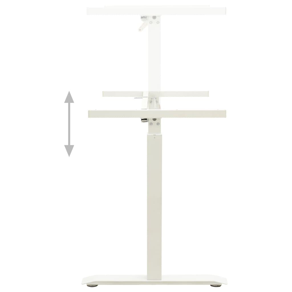 Adjustable Standing Desk Frame with Hand Crank - White Ergonomic Sit Stand Desk Base for Home Office & Computer Workstations | Perfect for Remote Work, Gaming & Study Spaces