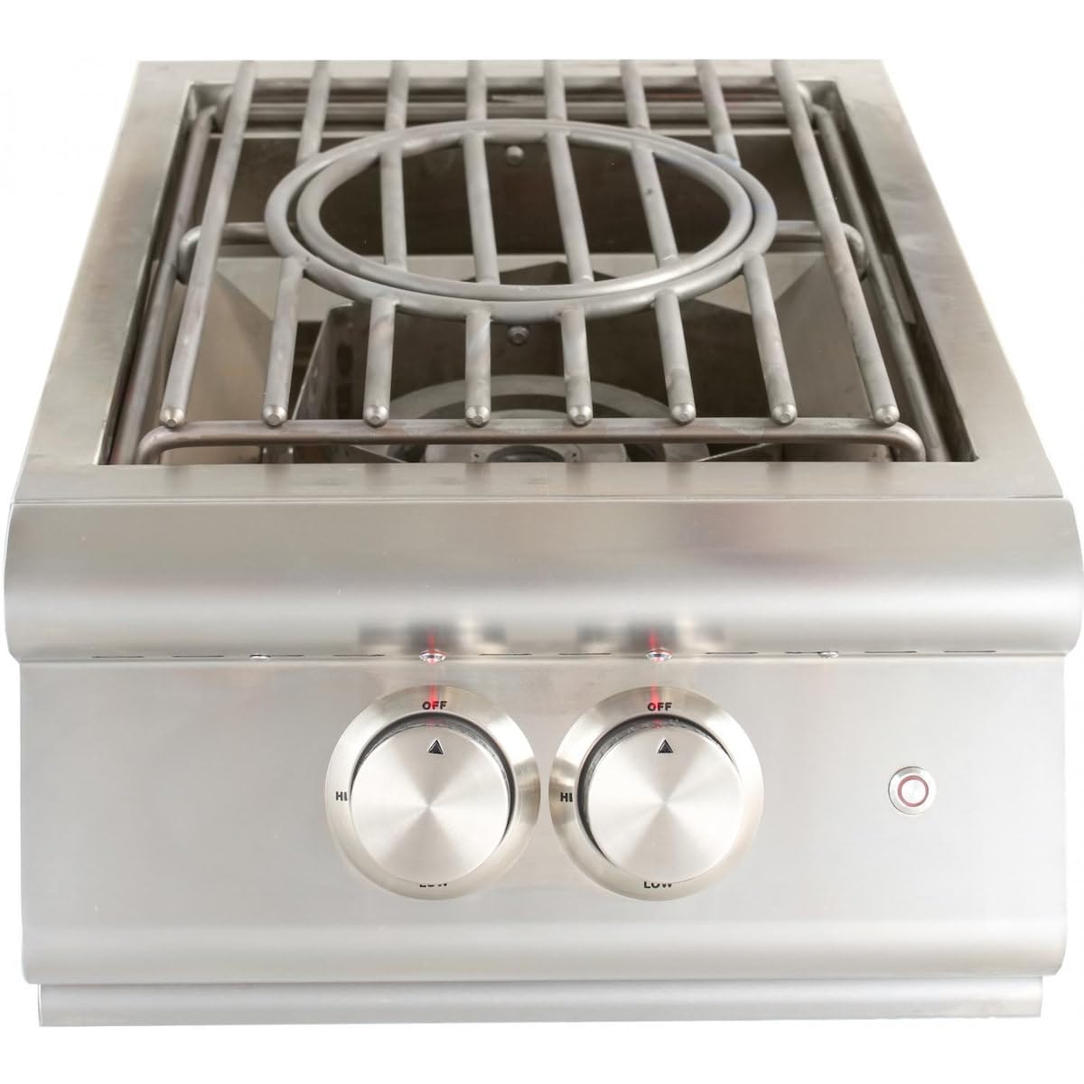 Blaze Built-in Natural Gas NG High Performance Power Burner with Wok Ring & Stainless Steel Lid - Perfect for Outdoor Kitchen Cooking, Grilling, and Entertaining - BLZ-PBLTE-NG