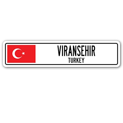 VIRANSEHIR Turkey Street Sign - Turkish Flag City Country Road Wall Decor Gift for Home, Office & Travel Enthusiasts