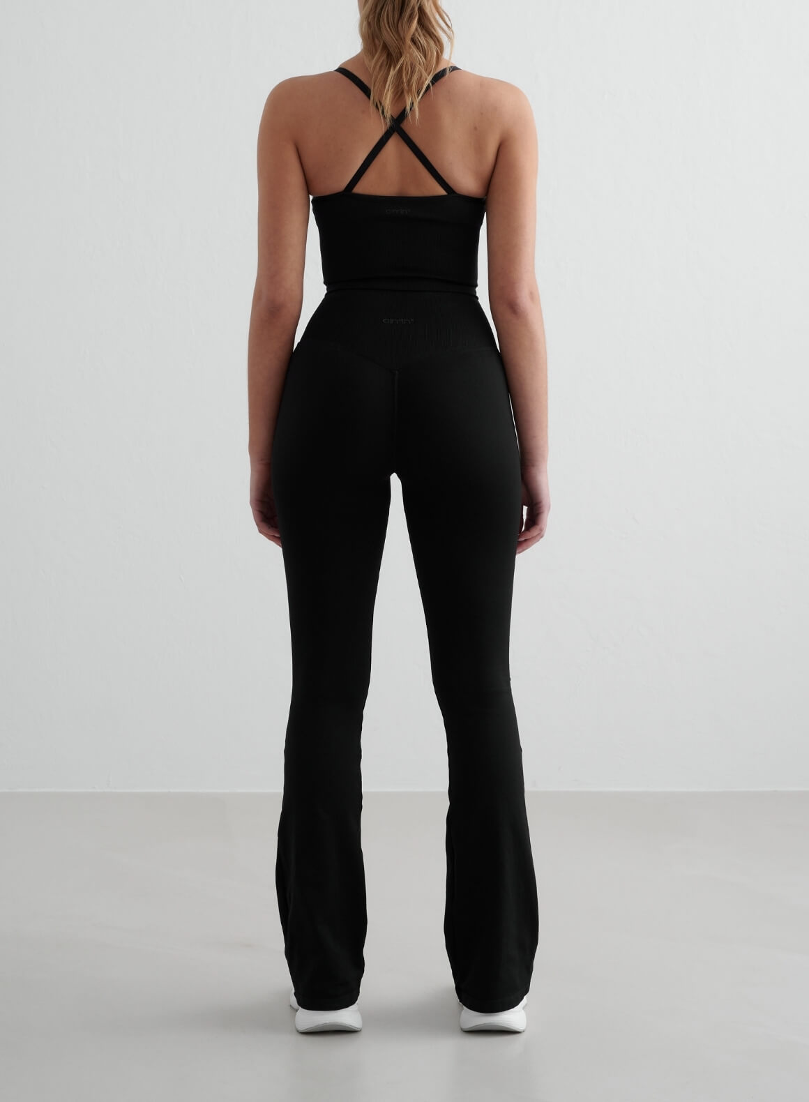 Black Shape Seamless Flare Tights for Women - High Waisted Yoga Pants with Bootcut Leggings for Workout, Dance & Everyday Wear