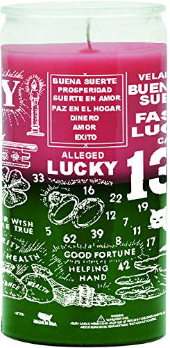 Indio Products 14-Day Fast Luck Candle - Pink & Green for Spiritual Cleansing, Money Attraction & Good Fortune | Perfect for Home Altars, Rituals & Meditation
