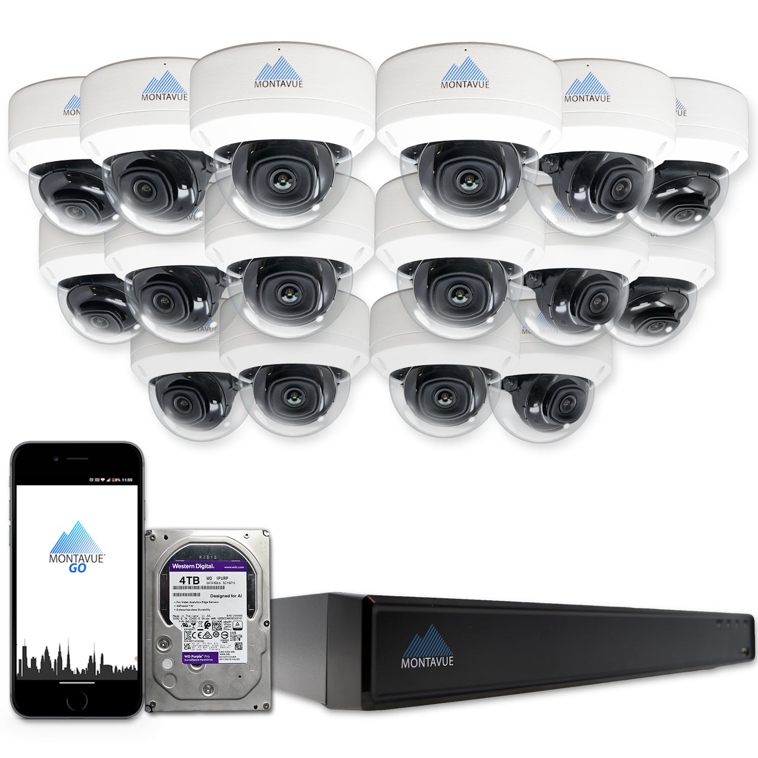 MTD8108 X Package - 8MP 4K SMD 4.0 Dome Security Camera System with 16 Channel NVR & 4TB HDD | Indoor/Outdoor Surveillance for Home & Business Protection
