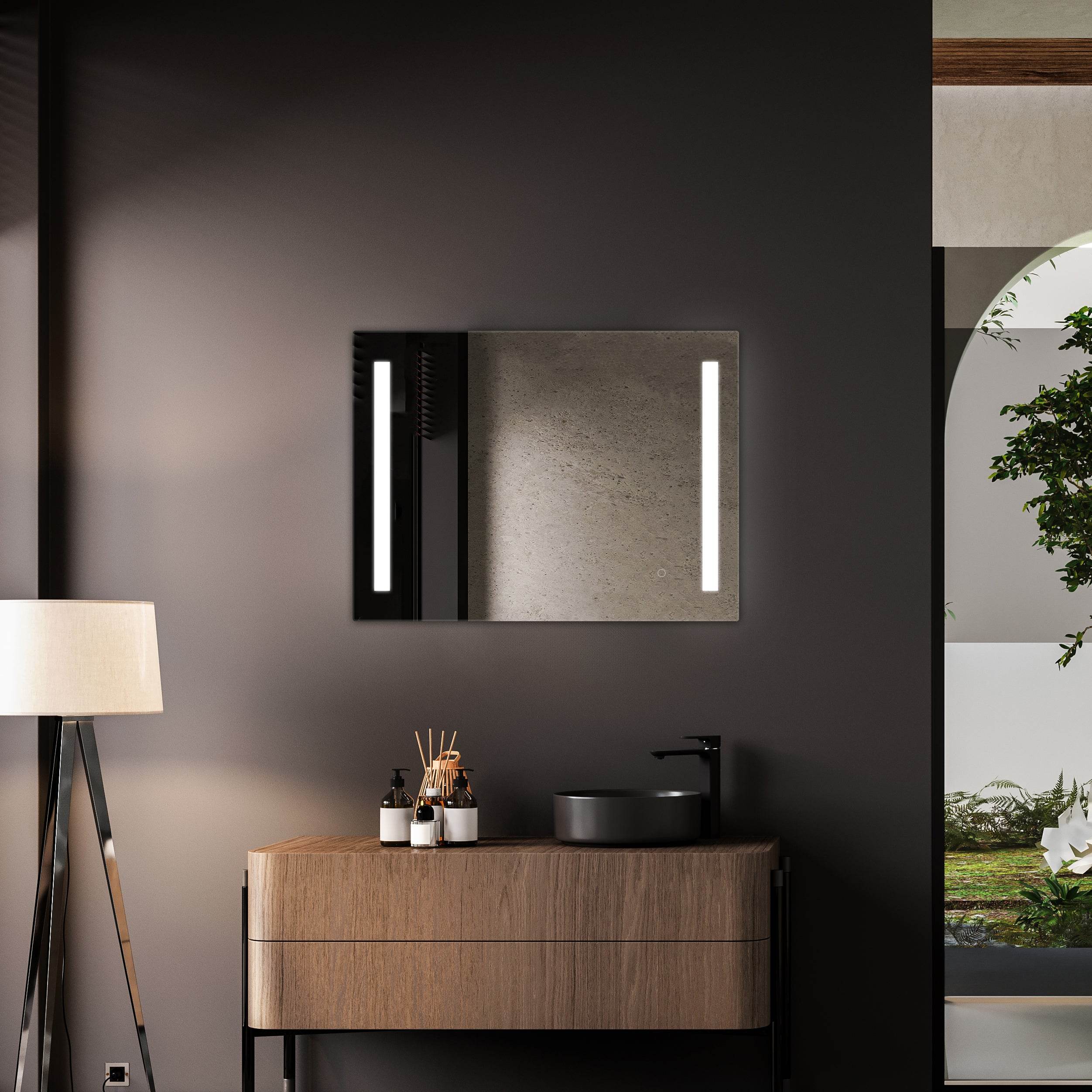 Treviso LED Bathroom Mirror with Adjustable Dimmer & Anti-Fog Function - 4 Size Options for Vanity, Makeup & Home Decor