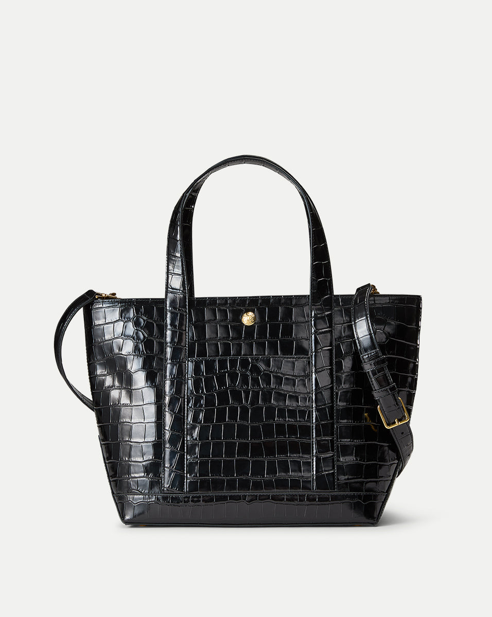 Veronica Beard Croc Embossed Leather Grand Goody Bag - Stylish Designer Tote for Work, Travel & Everyday Use