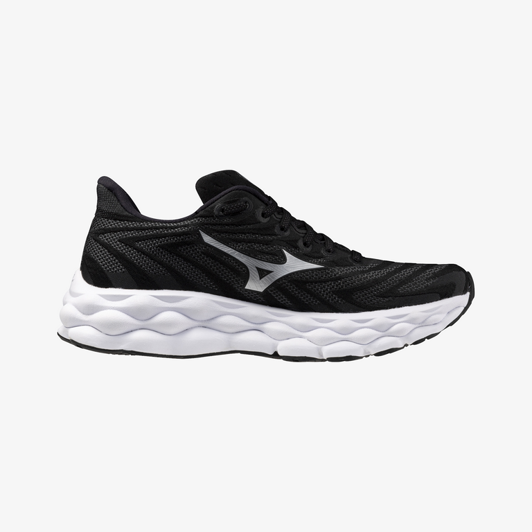 Mizuno Wave Sky 8 Women's Running Shoes (D Width) - Black/Silver | Lightweight Cushioned Sneakers for Road Running, Jogging & Gym Workouts