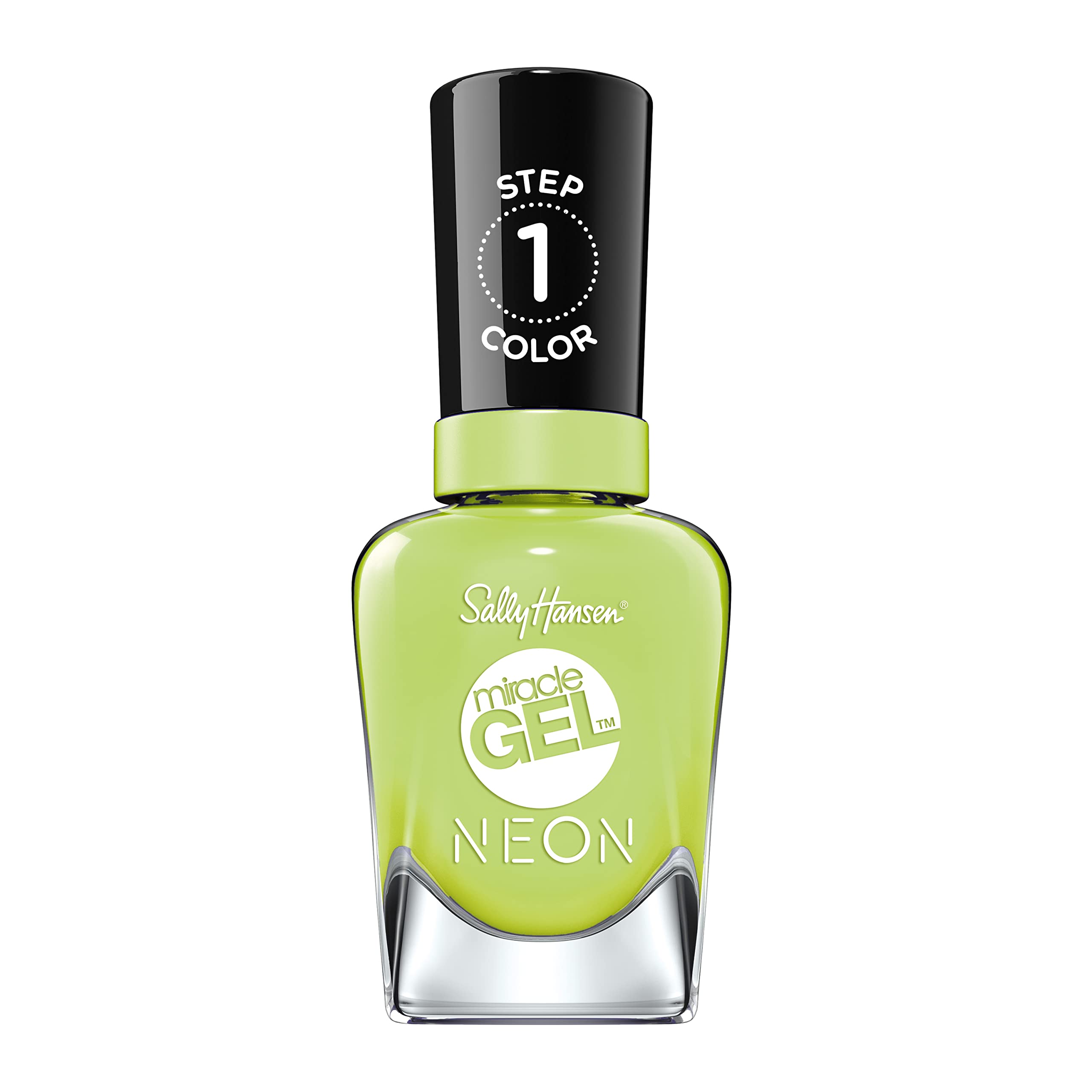 Sally Hansen Miracle Gel™ Nail Polish - Electri-Lime Green, Long Lasting Gel-Like Formula, No UV Lamp Needed, Chip Resistant - Perfect for Manicures, Pedicures & At-Home Nail Care