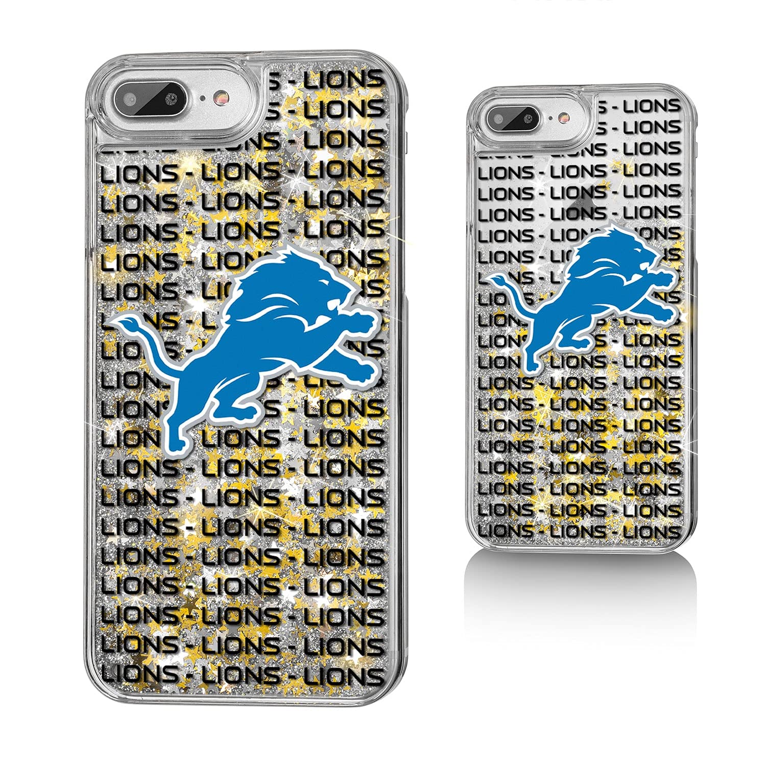 Detroit Lions Glitter iPhone Case - Protective Phone Cover with Text Backdrop Design for iPhone 11/12/13/14/15 Pro Max - Perfect for Football Fans, Game Days & Showcasing Team Spirit