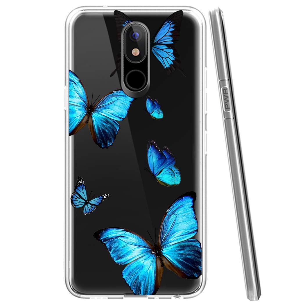 Cute Clear Slim Butterfly Pattern Soft Flexible TPU Phone Case for LG Stylo 4/Plus & Q Stylus - Protective Cover for Women & Girls - Perfect for Everyday Use, School & Work