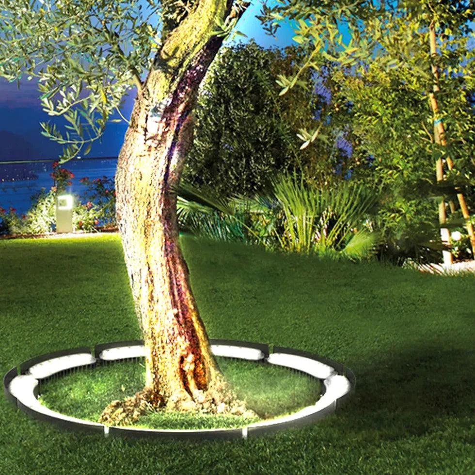 Solar Powered LED Ring Ground Spotlight - Waterproof Outdoor Landscape Lighting for Garden, Pathway, Yard, and Patio Decor