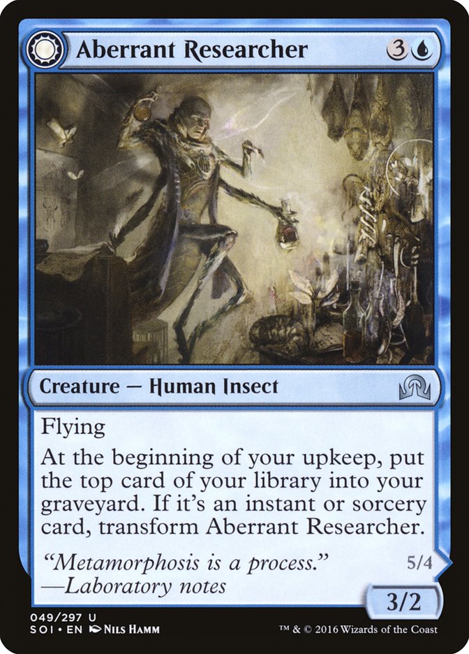Aberrant Researcher // Perfected Form - Shadows over Innistrad MTG Card - Perfect for Commander, Modern & Standard Deck Building - Collectible Trading Card Game Accessory