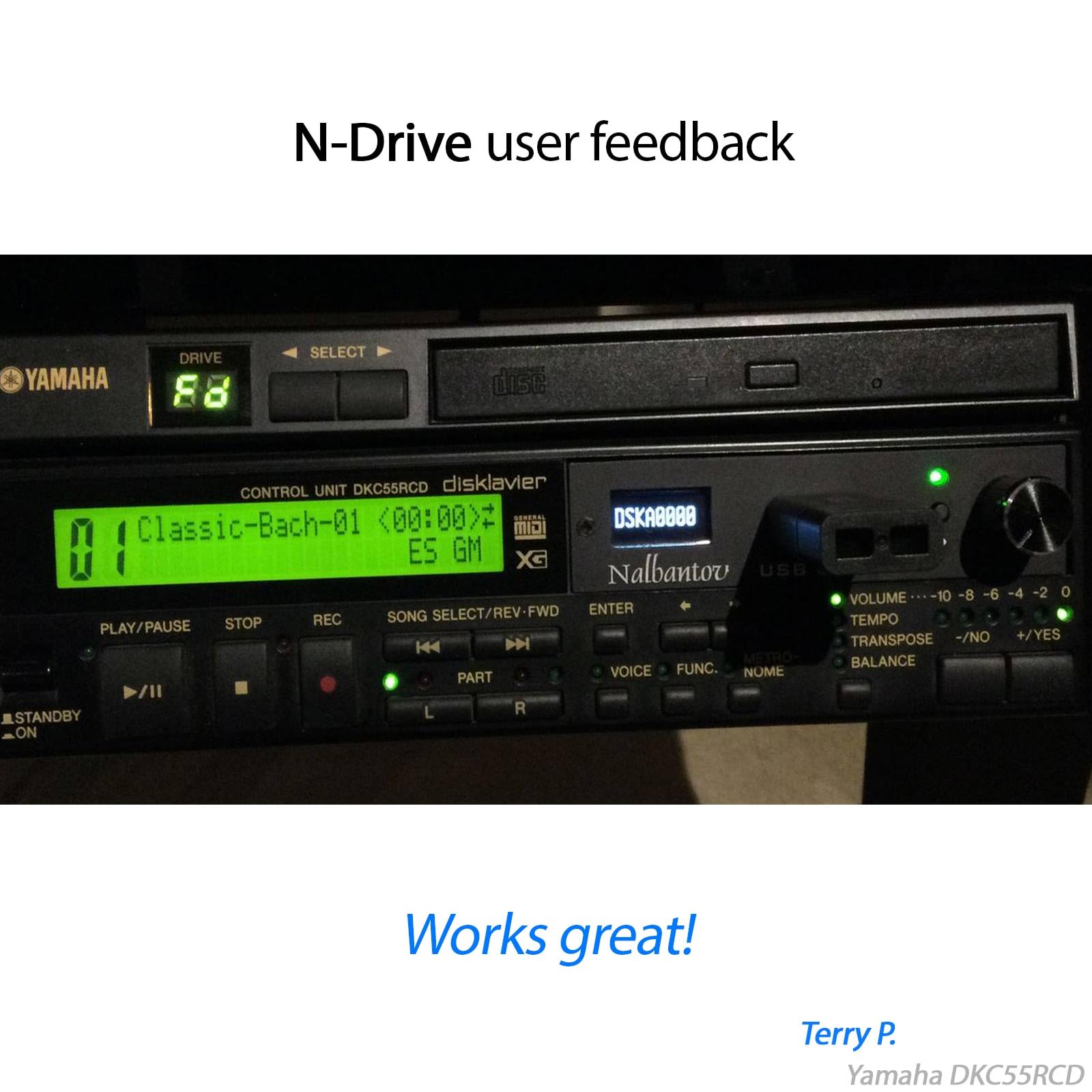 USB Floppy Drive Emulator Nalbantov N-Drive eXtreme - Compatible with Yamaha DKC55, DKC55CD, DKC60RCD - Perfect for Vintage Yamaha Keyboard Disk Drive Replacement & Music Production