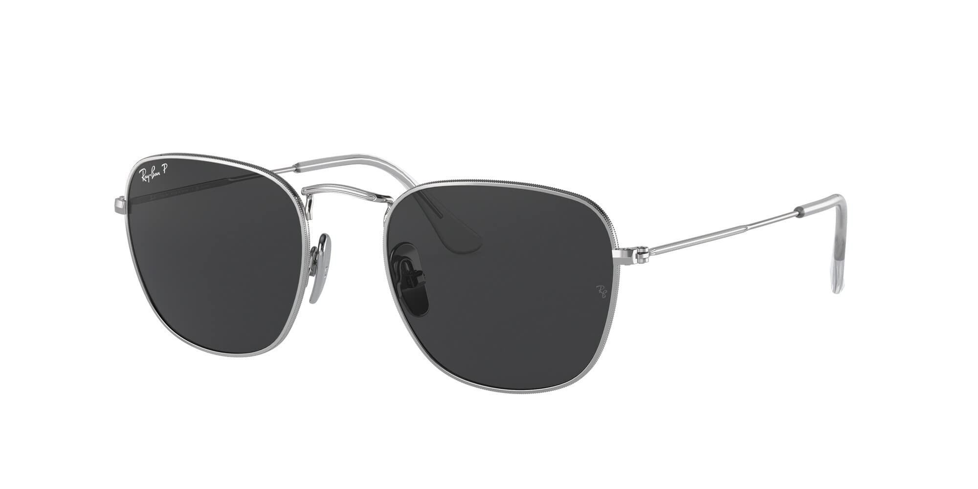 Ray-Ban Men's Rb8157 Frank Titanium Square Sunglasses | Polarized UV Protection | Classic Aviator Style for Driving, Travel & Outdoor Activities