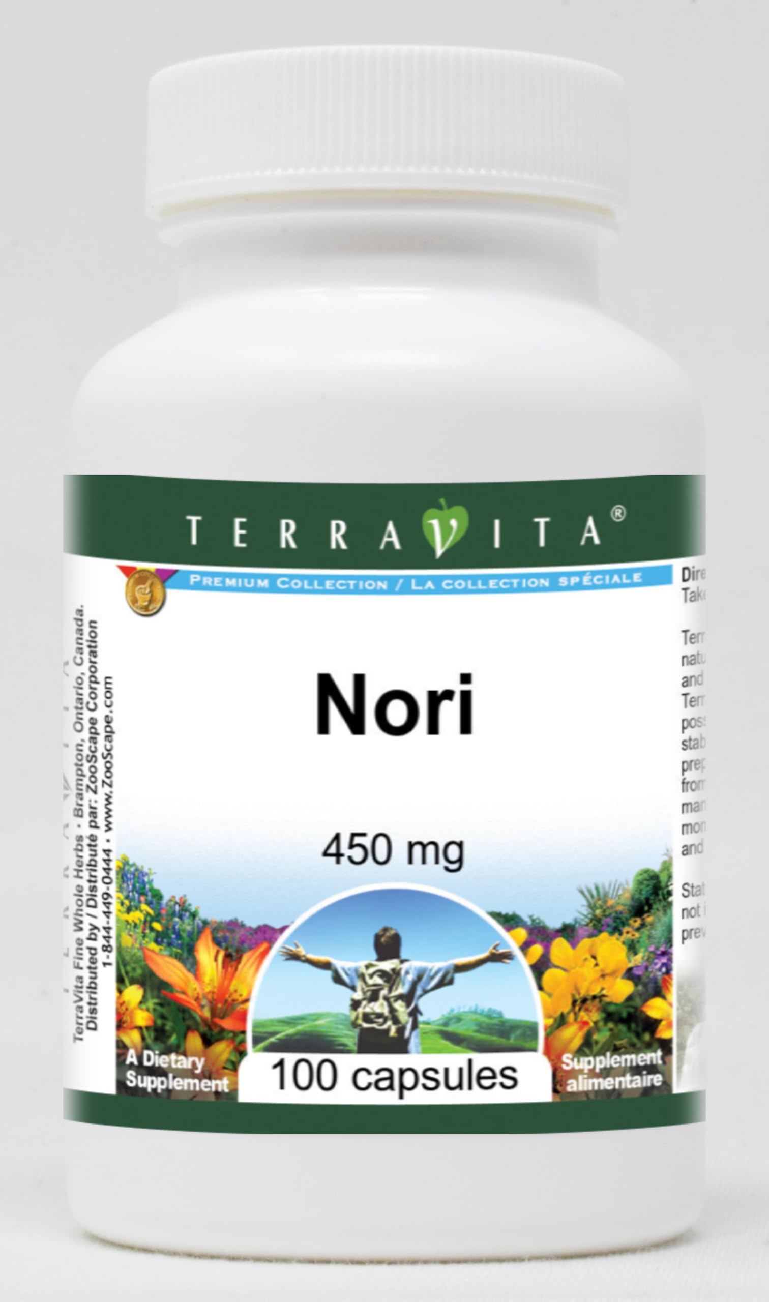 Premium Organic Nori Seaweed Capsules 450mg (100 Capsules per Bottle, 3-Pack) - Rich in Iodine & Minerals, Supports Thyroid Health - Perfect for Vegan Diet, Detox & Daily Nutrition Supplement
