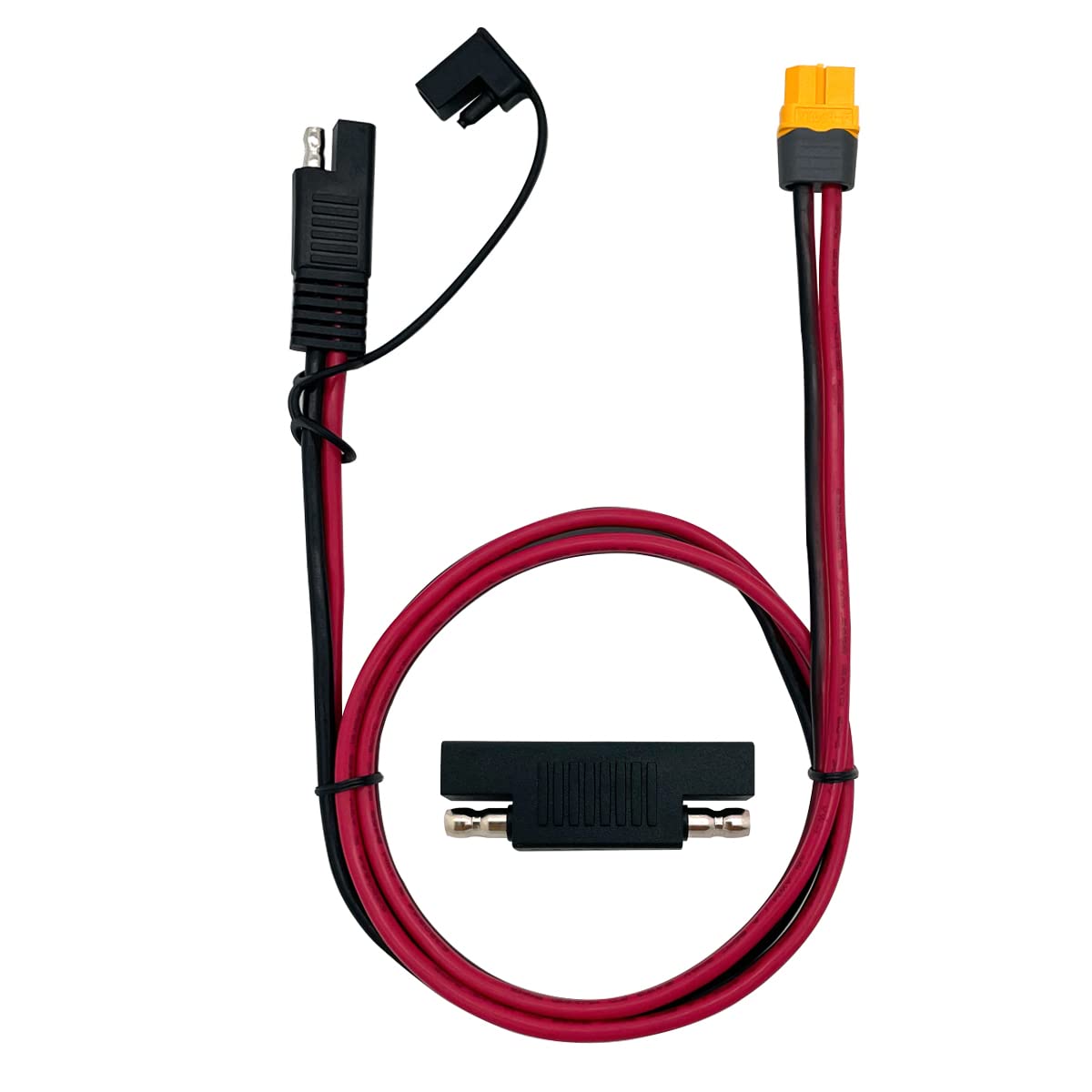 SAE to XT60 Connector Cable 12AWG Heavy Duty Extension Wire for Solar Generators, Portable Power Stations, Solar Panels & RC Batteries - SAE Polarity Reverse Protection - Perfect for Off-Grid Power, Emergency Backup & Outdoor Adventures