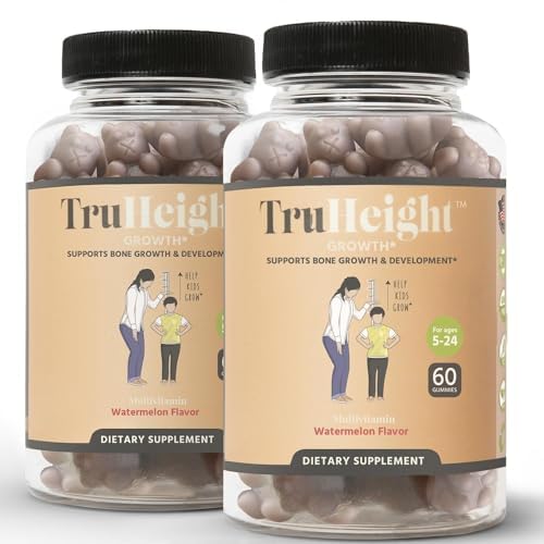 2 Pack Kids Growth Gummies with Vitamins & Minerals - Hair, Skin & Bone Support - Delicious Chewable Supplement for Children's Health - Perfect for Daily Nutrition & Immune Boosting