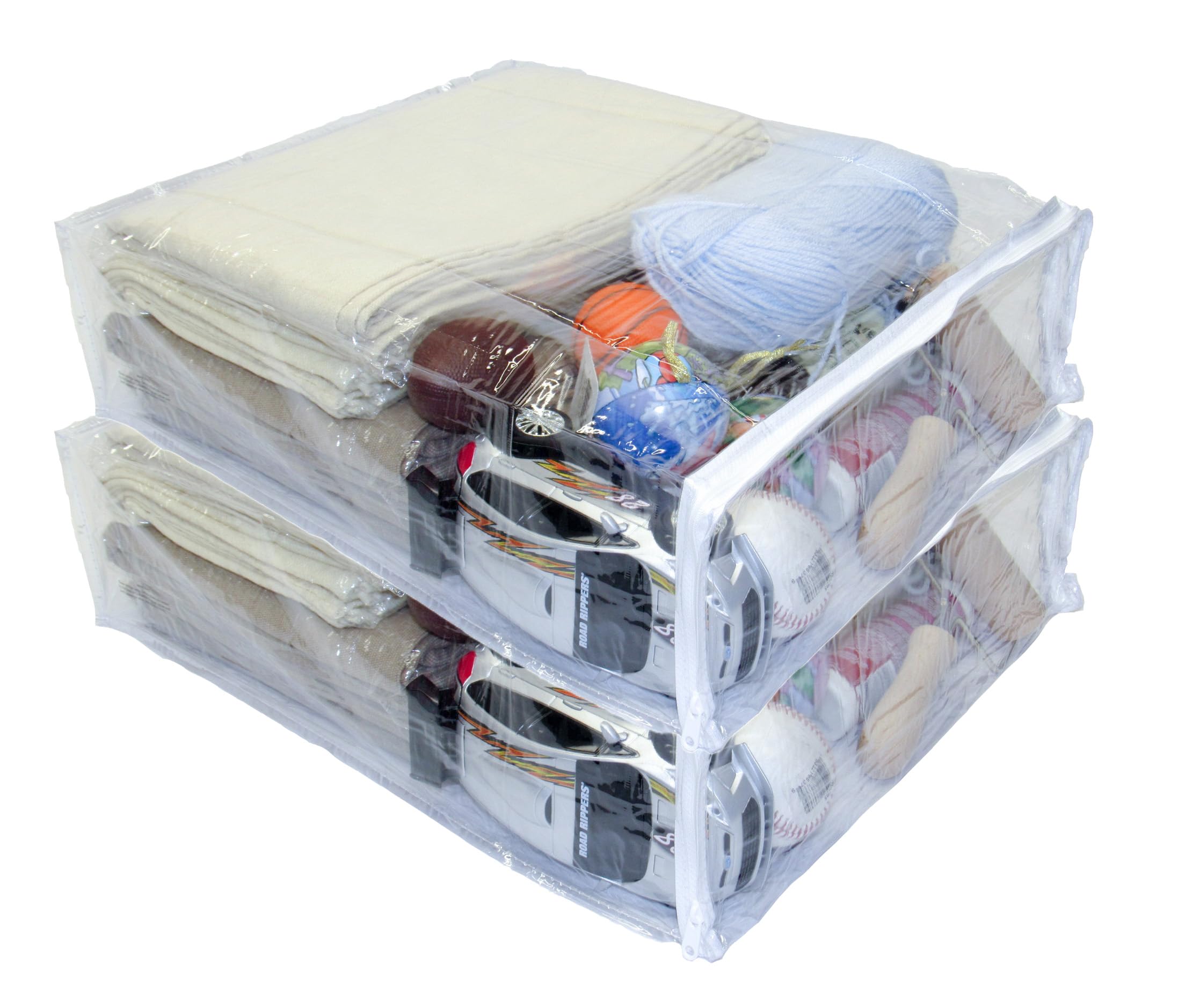 2-Pack Heavy Duty Clear Vinyl Storage Bags with Zipper - 15