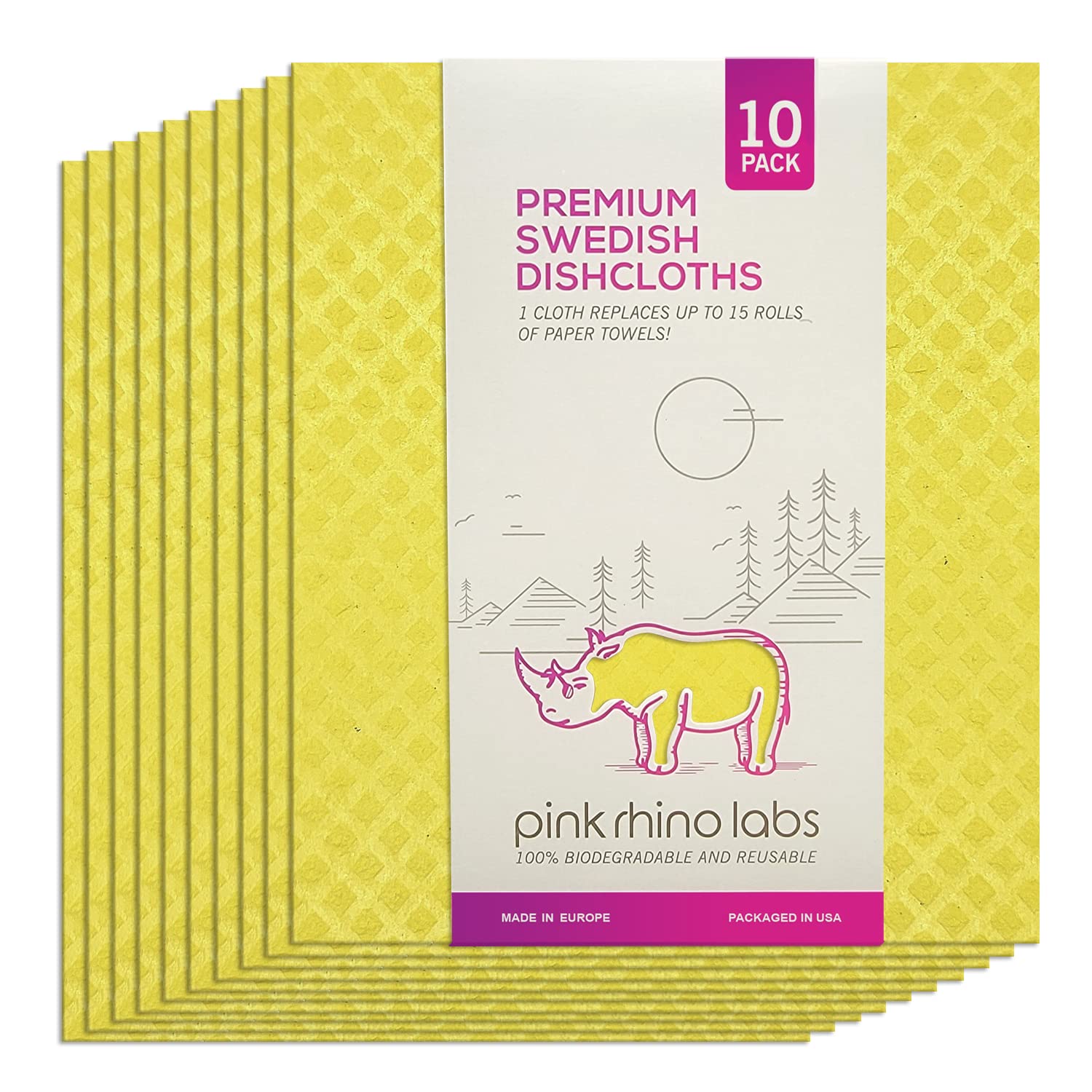 Eco-Friendly Swedish Dishcloths Set – Super Absorbent Reusable Kitchen Towels & Sponge Cloths for Washing Dishes, Cleaning Countertops – 100% Cellulose Paper Towel Alternative – Perfect for Daily Kitchen Cleaning & Sustainable Home Use