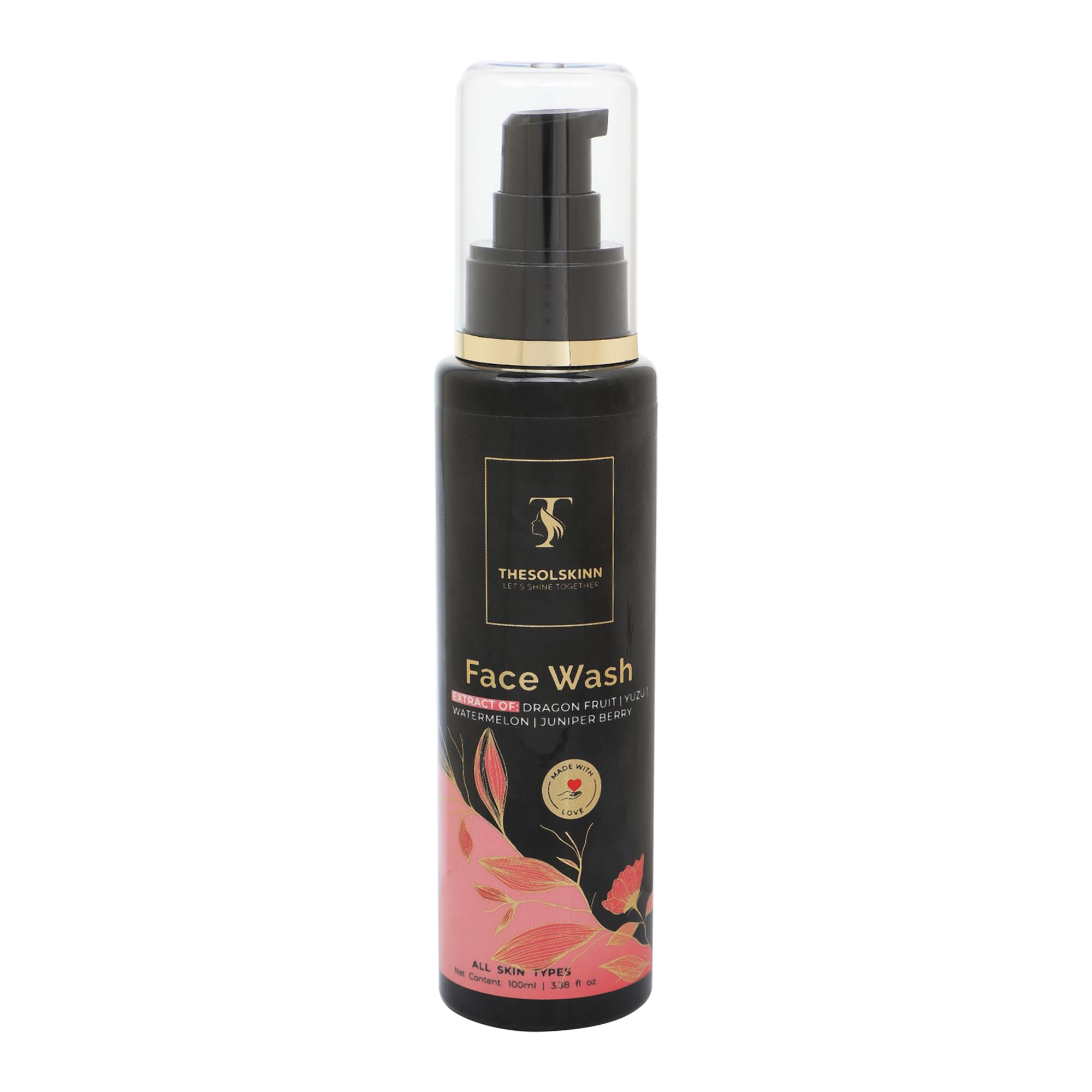 THESOLSKINN Dragon Fruit Yuzu Watermelon Juniper Berry Face Wash - Vitamin C Cleanser for All Skin Types, Men & Women | Hydrating & Brightening Daily Facial Wash (100ml) - Perfect for Morning & Night Skincare Routine