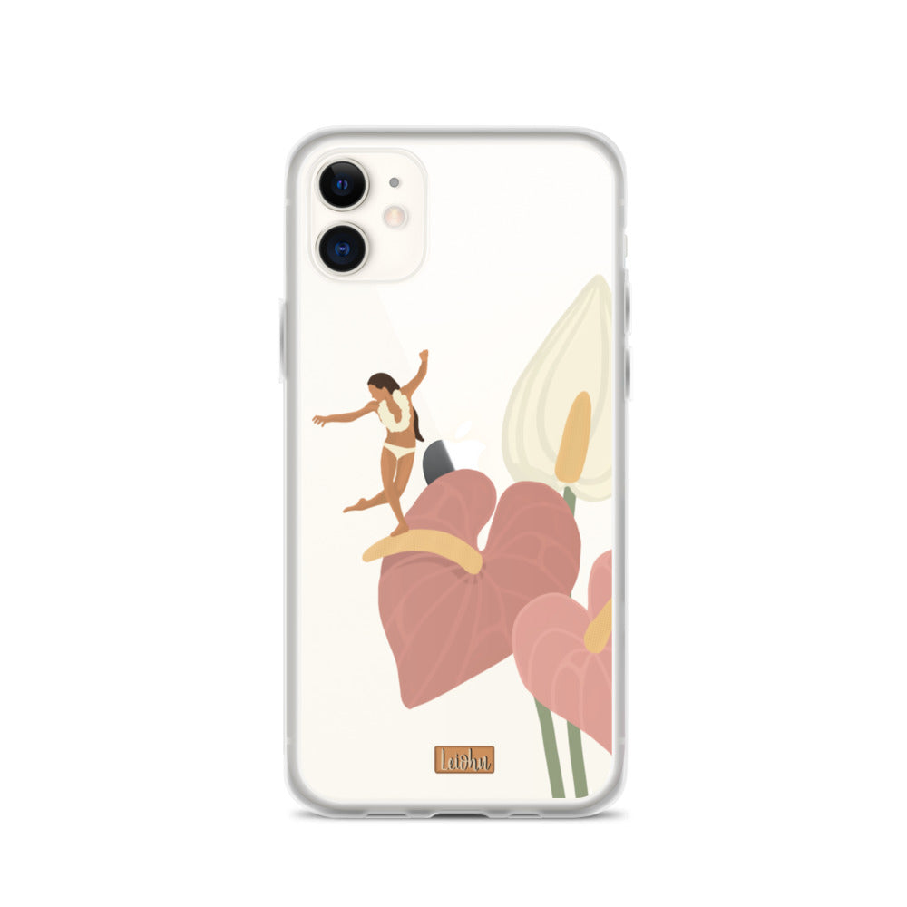 He'e Nalu Anthurium iPhone Case - Premium Floral Design Phone Cover for iPhone 13/14/15 Series - Perfect for Beach, Vacation & Tropical Style Lovers
