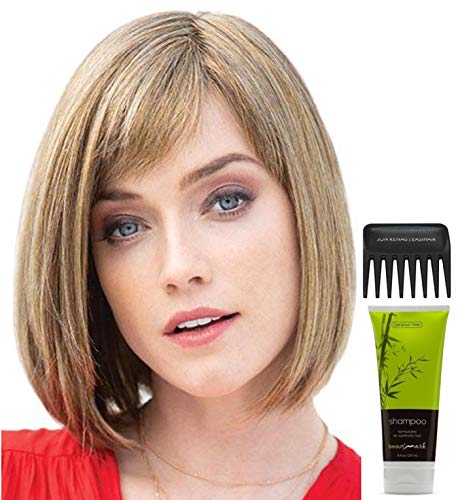 Rene of Paris Petite Portia Wig Bundle - 4pc Set with Nutmeg-F Color Synthetic Hair, Christy's Wigs Q&A Booklet, BeautiMark Shampoo & Wide Tooth Comb | Perfect for Cosplay, Costume Parties & Everyday Wear