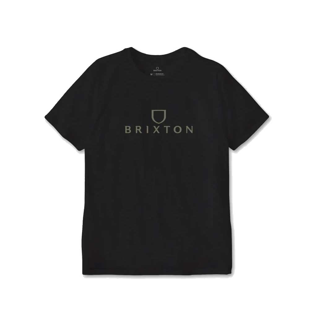 Brixton Alpha Thread Short Sleeve T-Shirt for Men - Black & Olive Surplus - Casual Wear, Street Style, Everyday Comfort