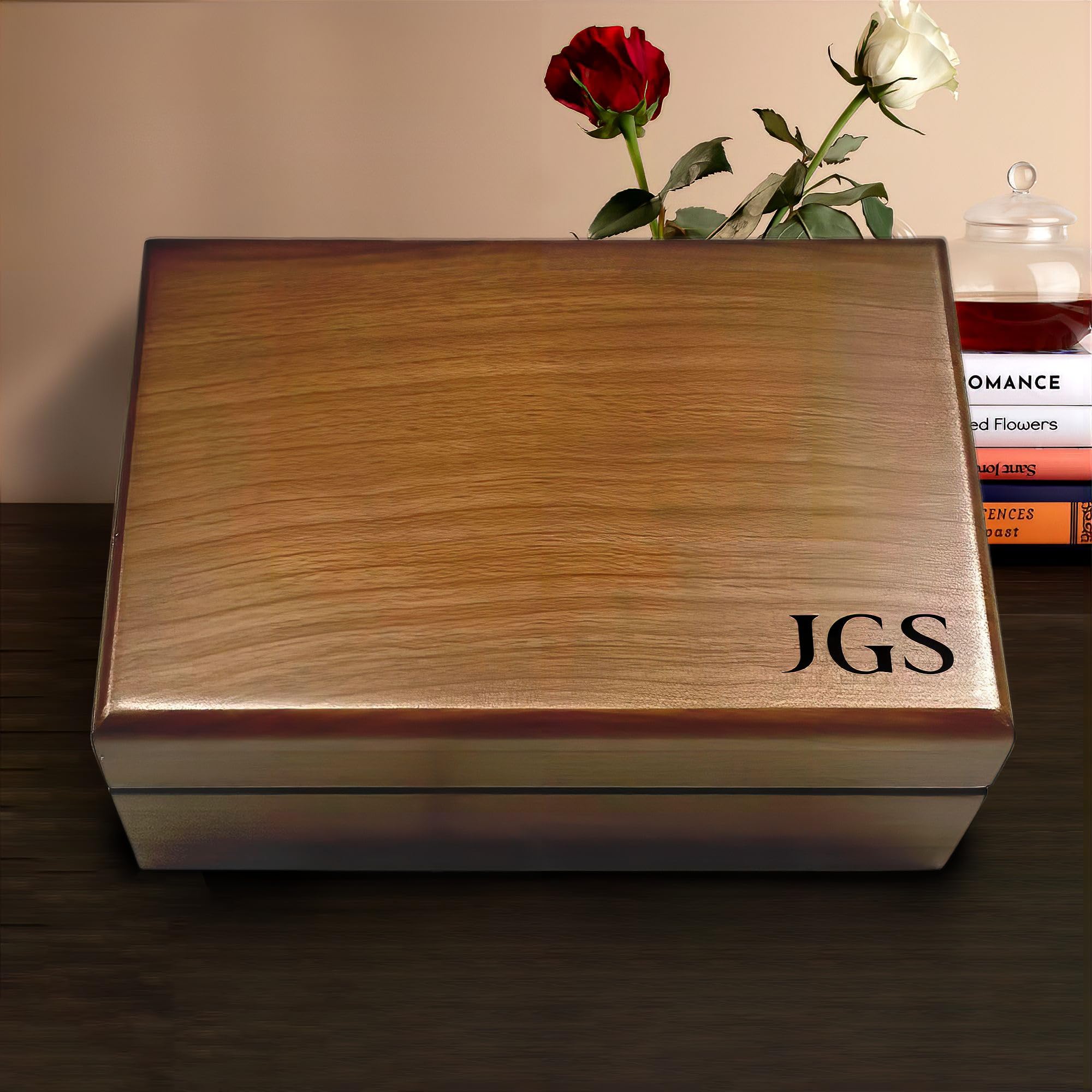 Extra Large Wooden Memory Keepsake Box for Men - Personalized Monogram Jewelry Storage - Walnut Gift Box for Retirement, Wedding & Special Occasions - Perfect for Organizing Valuables & Sentimental Items