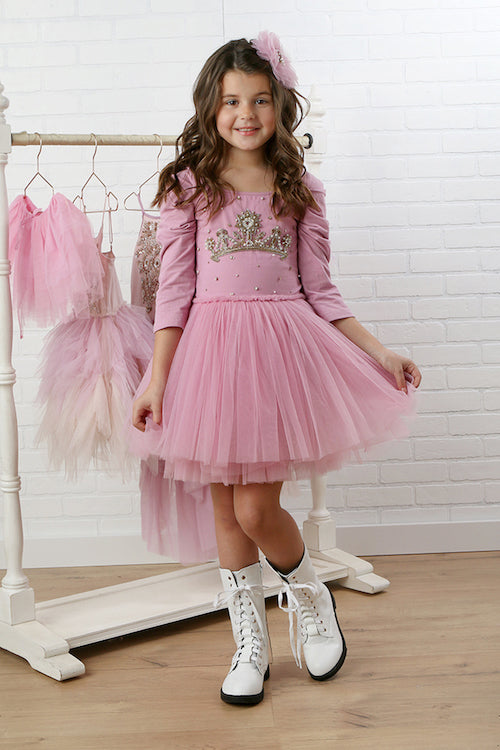 Elegant Crown Tutu Dress for Girls - Princess Costume for Birthday, Dance Recital & Photo Shoots