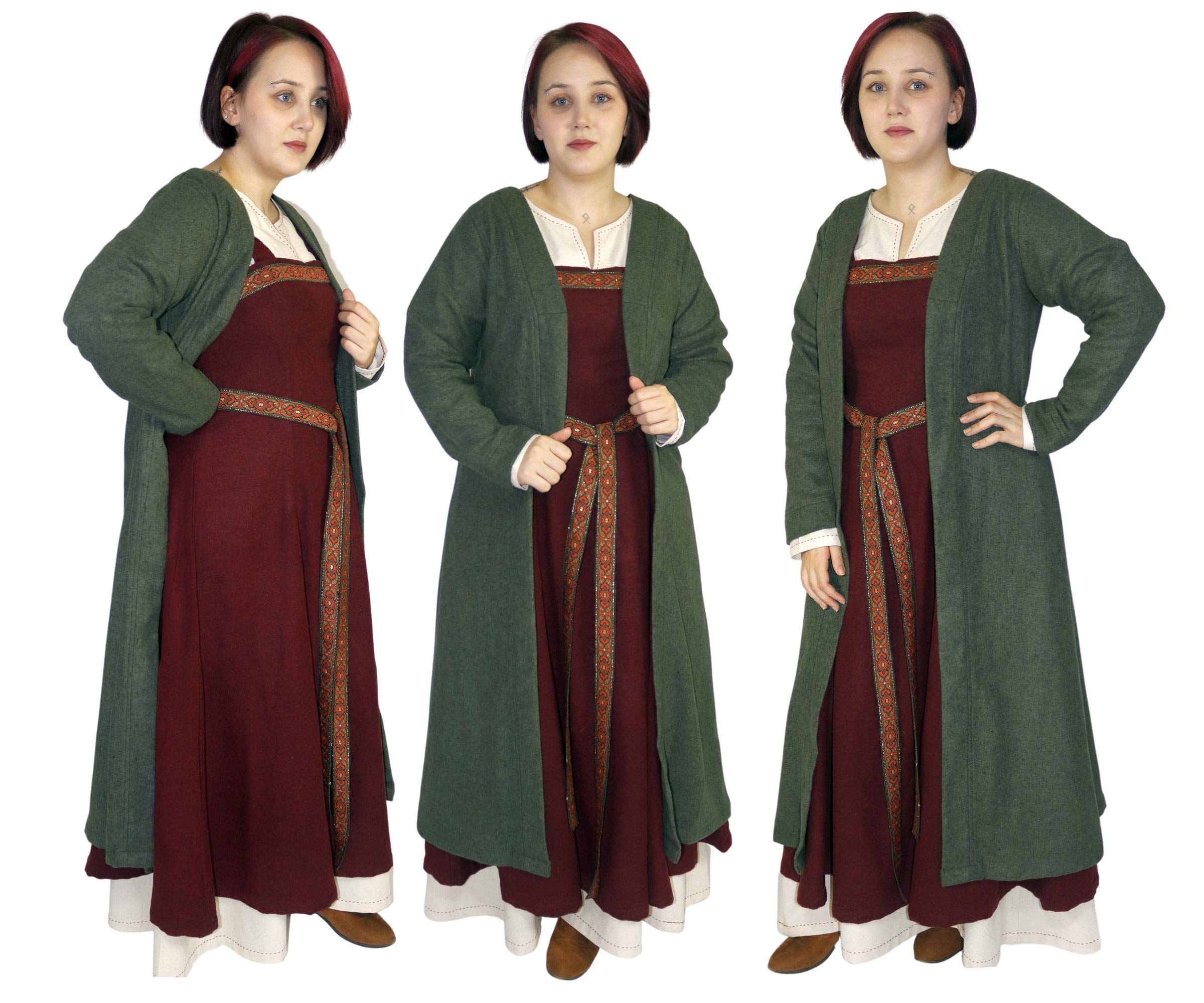 BIRKA Viking Wool Coat for Women - Handmade Medieval Norse Woolen Cloak - Authentic Turkish Craftsmanship - Perfect for LARP, Renaissance Fairs & Historical Reenactments